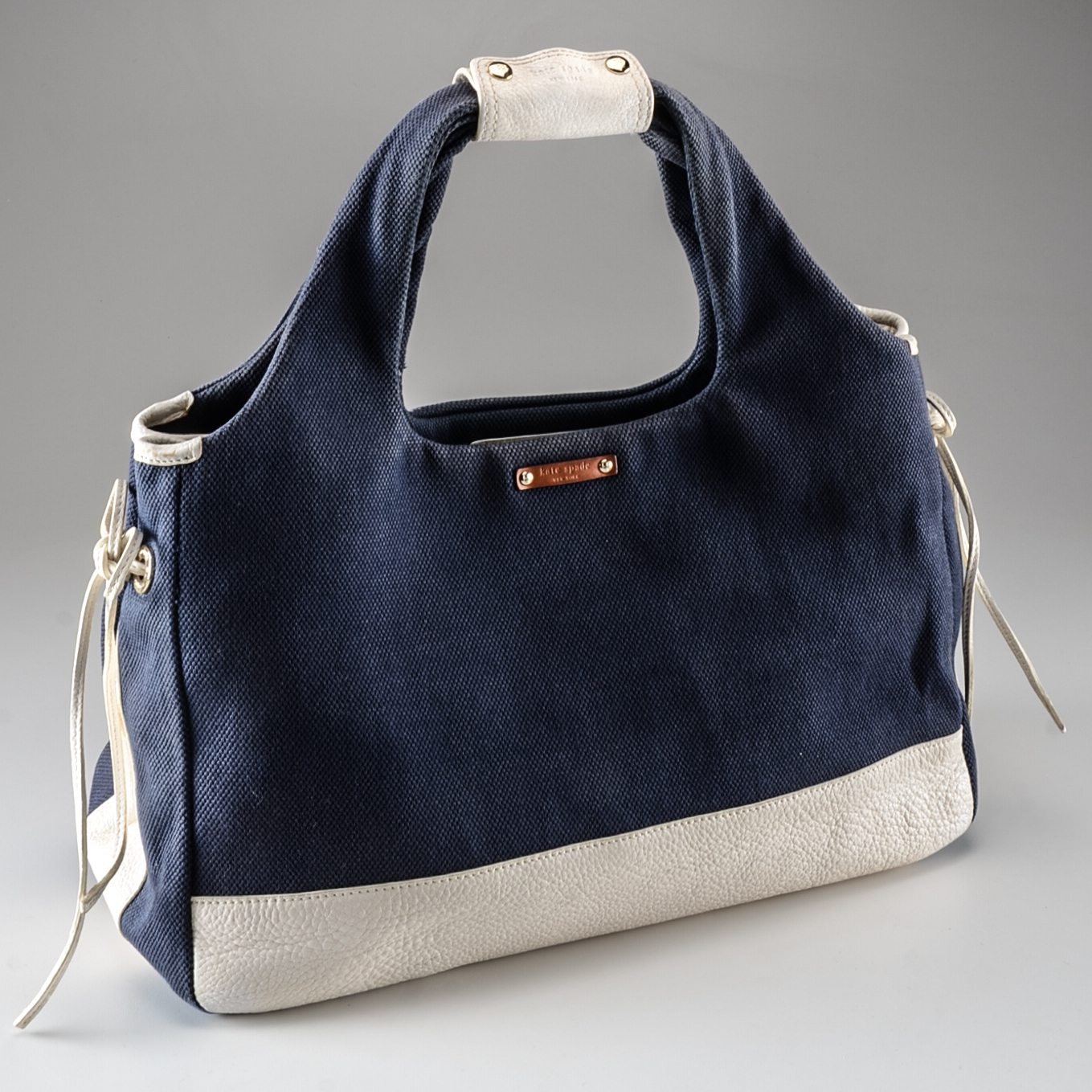 Kate Spade of New York Canvas and Pebbled Leather Handbag