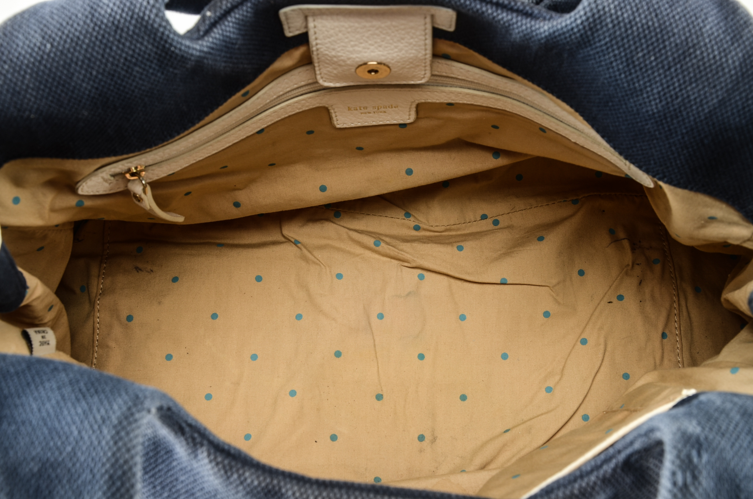 Kate Spade of New York Canvas and Pebbled Leather Handbag