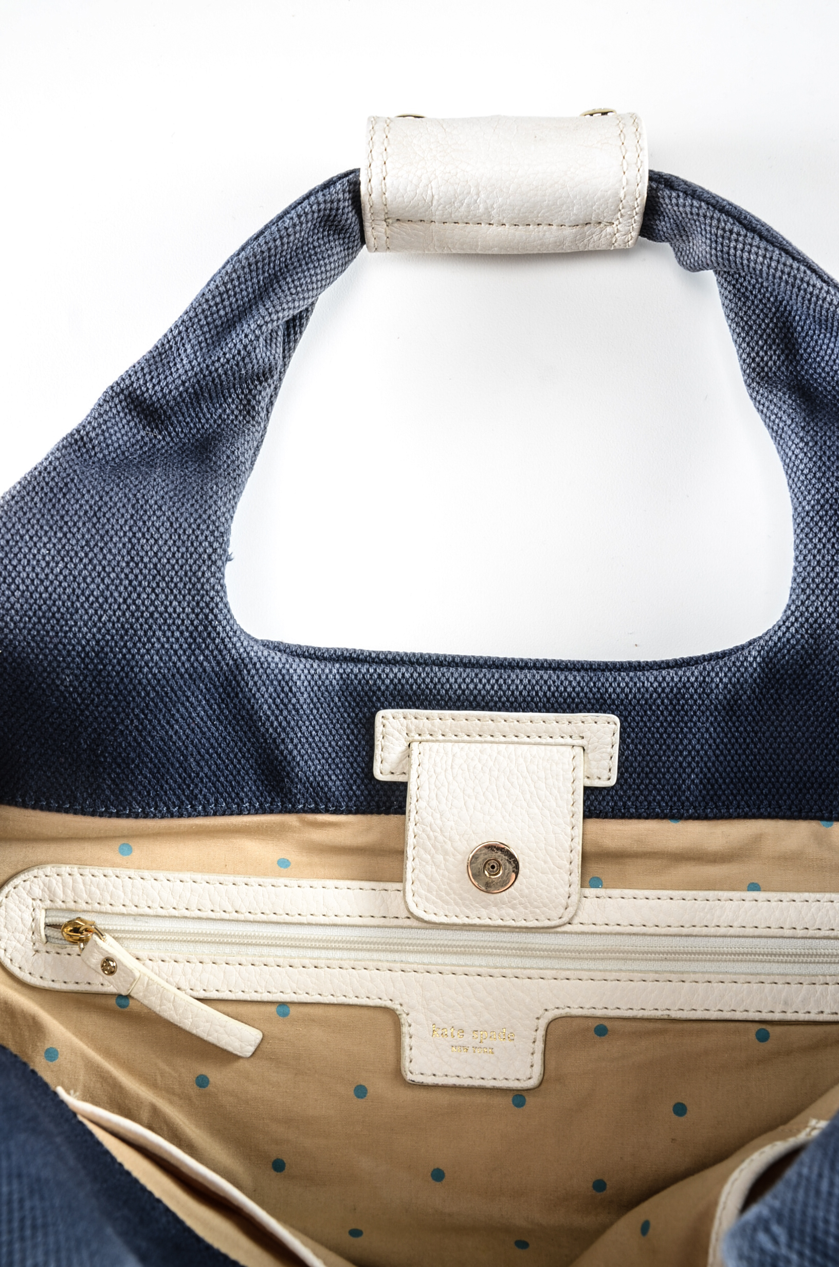 Kate Spade of New York Canvas and Pebbled Leather Handbag