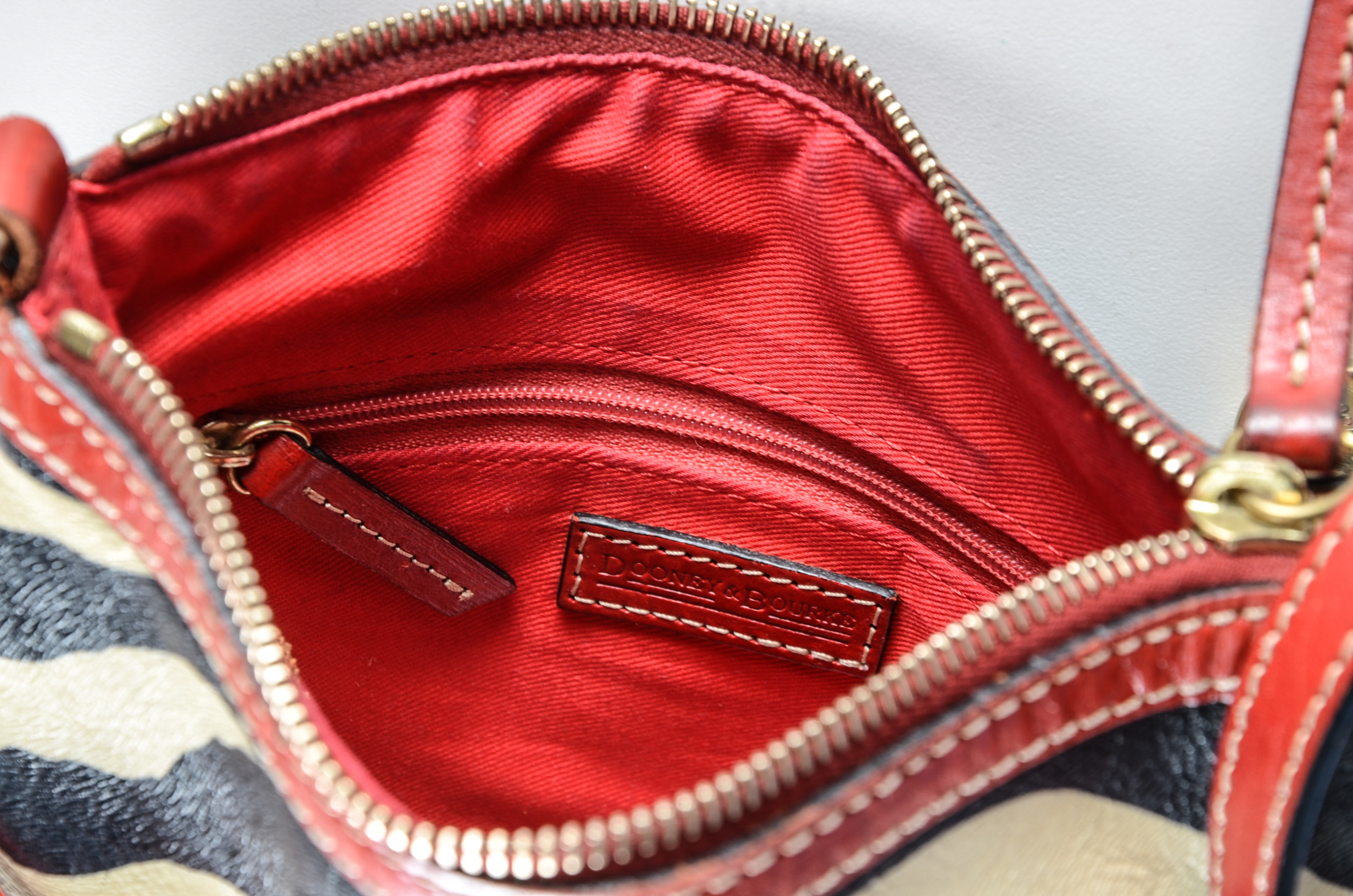 Dooney and Bourke Textured Zebra Crossbody Bag