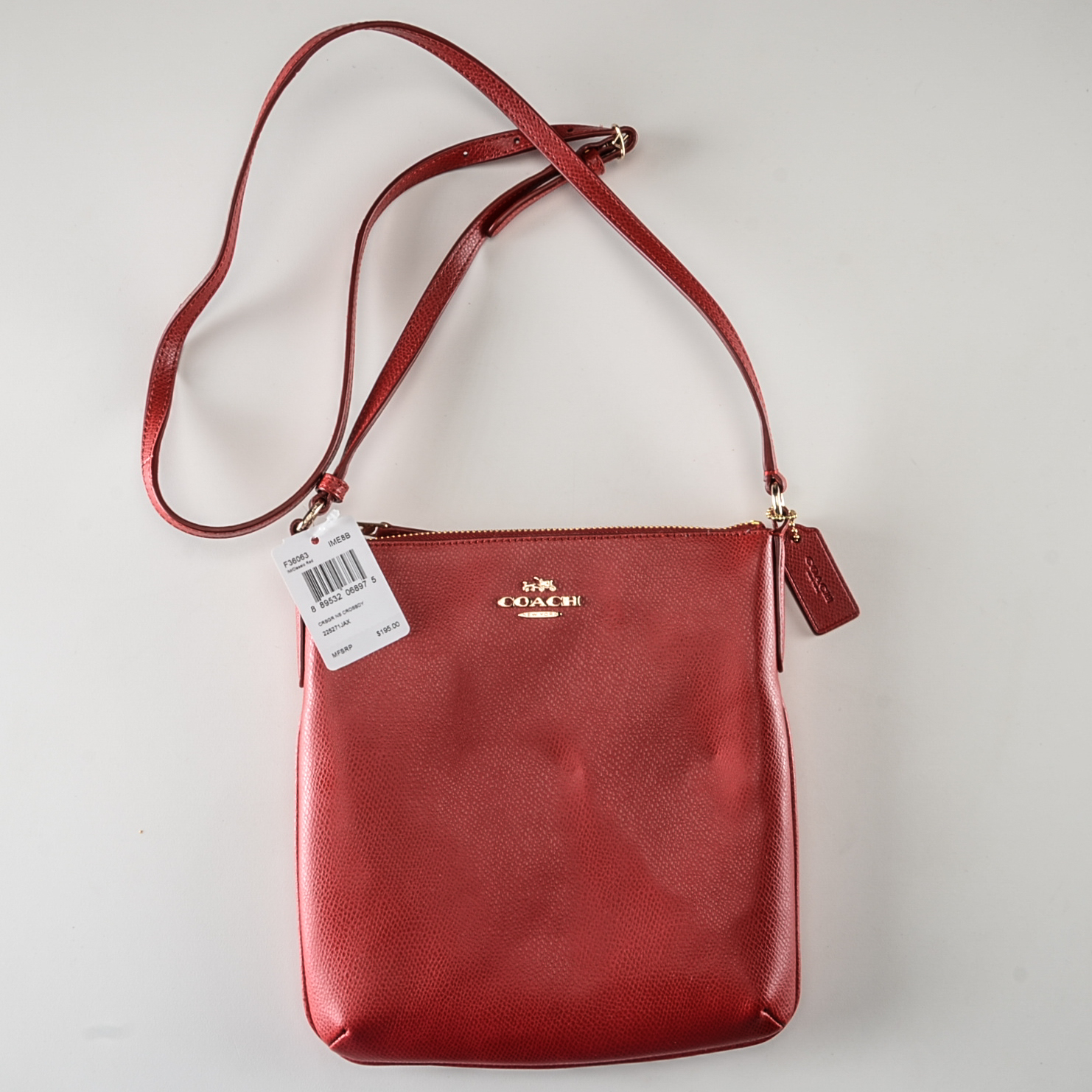 Red Coach North South Crossbody Bag