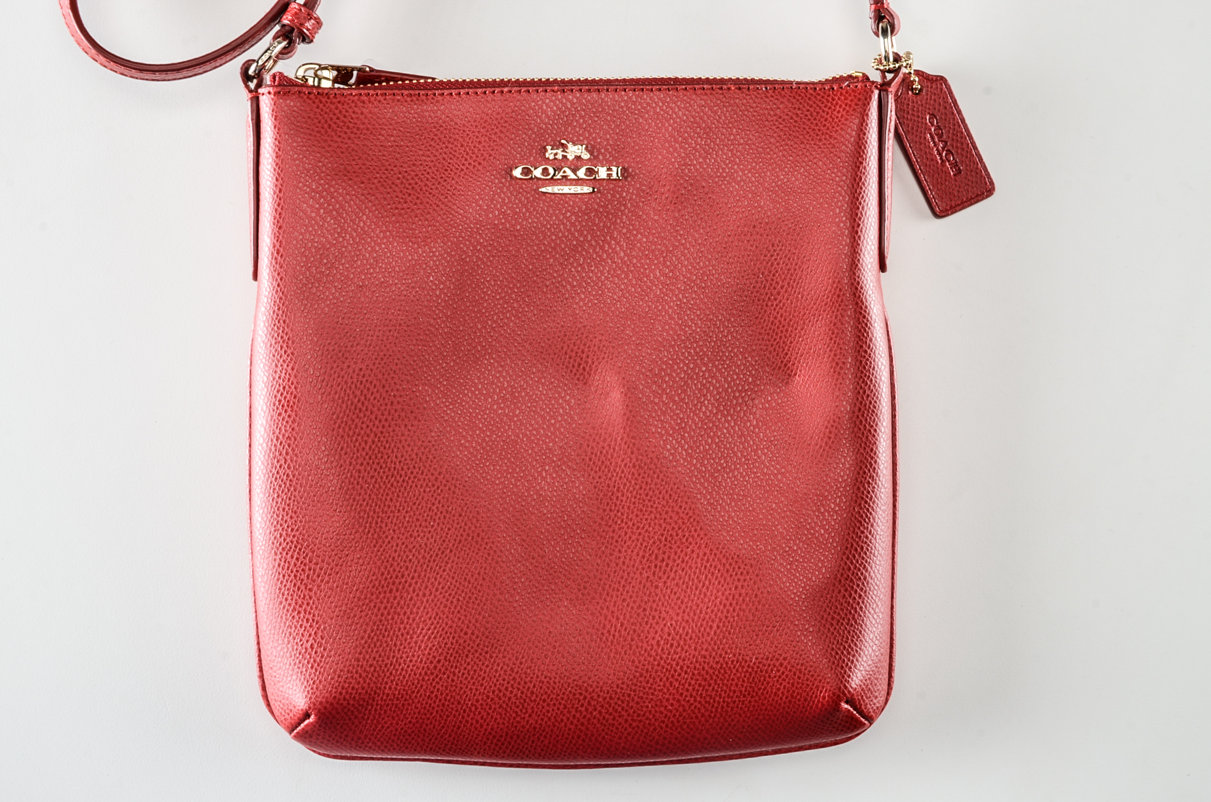 Red Coach North South Crossbody Bag