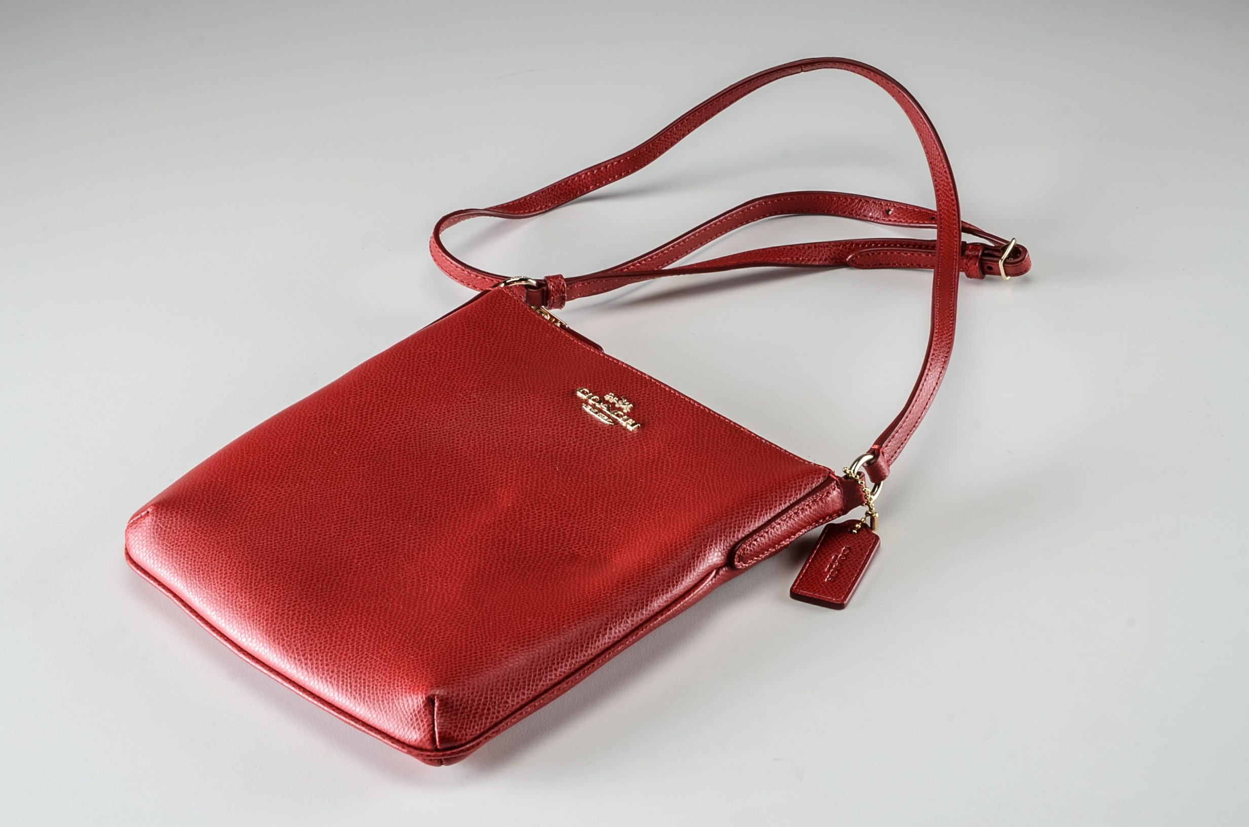 Red Coach North South Crossbody Bag