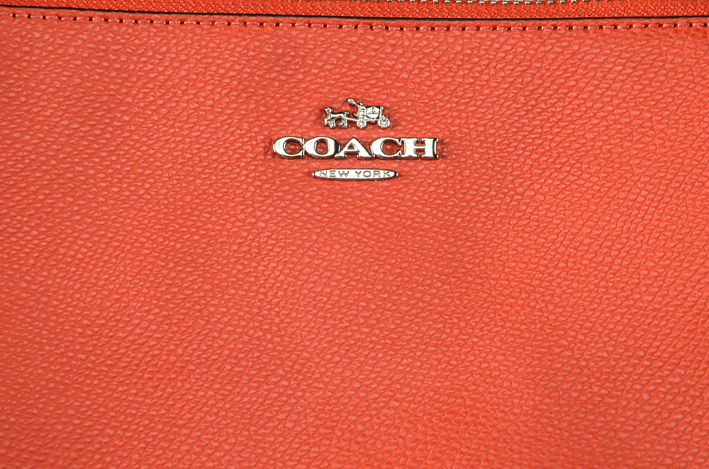 Coach North South Crossbody Bag in Orange Leather