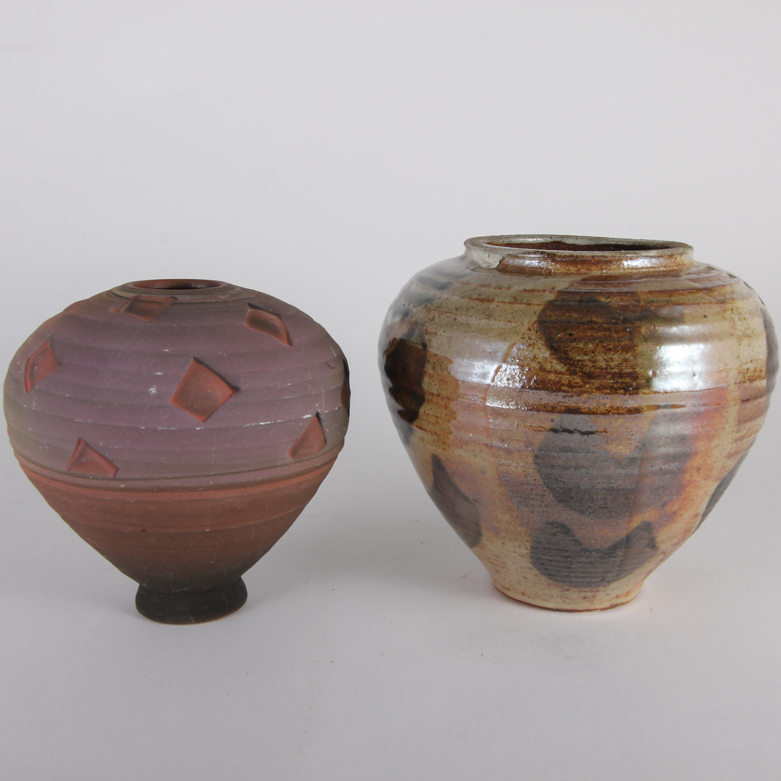 Pair of Tapered  Ceramic Vases