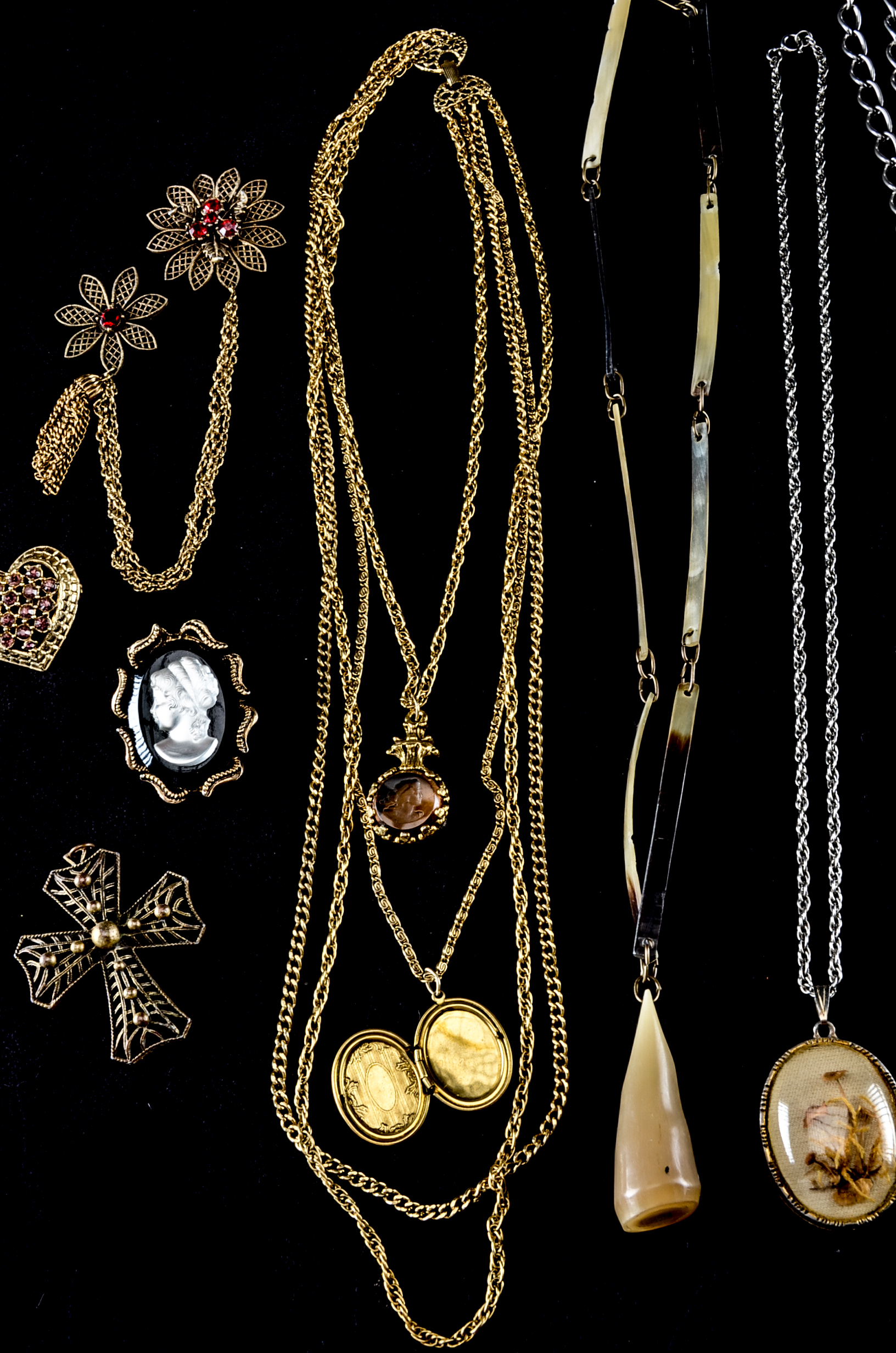 Group of Jewelry Including Horn Necklace