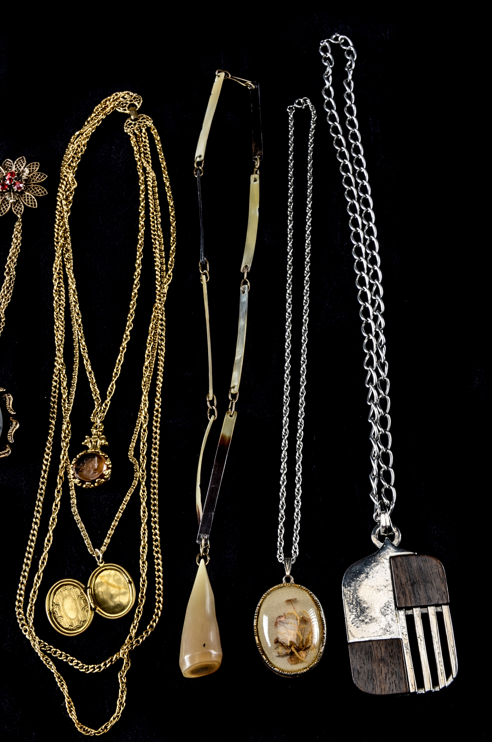 Group of Jewelry Including Horn Necklace