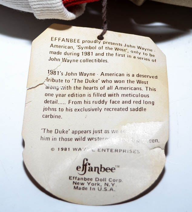 Vintage John Wayne Doll by The Effanbee Doll Corporation