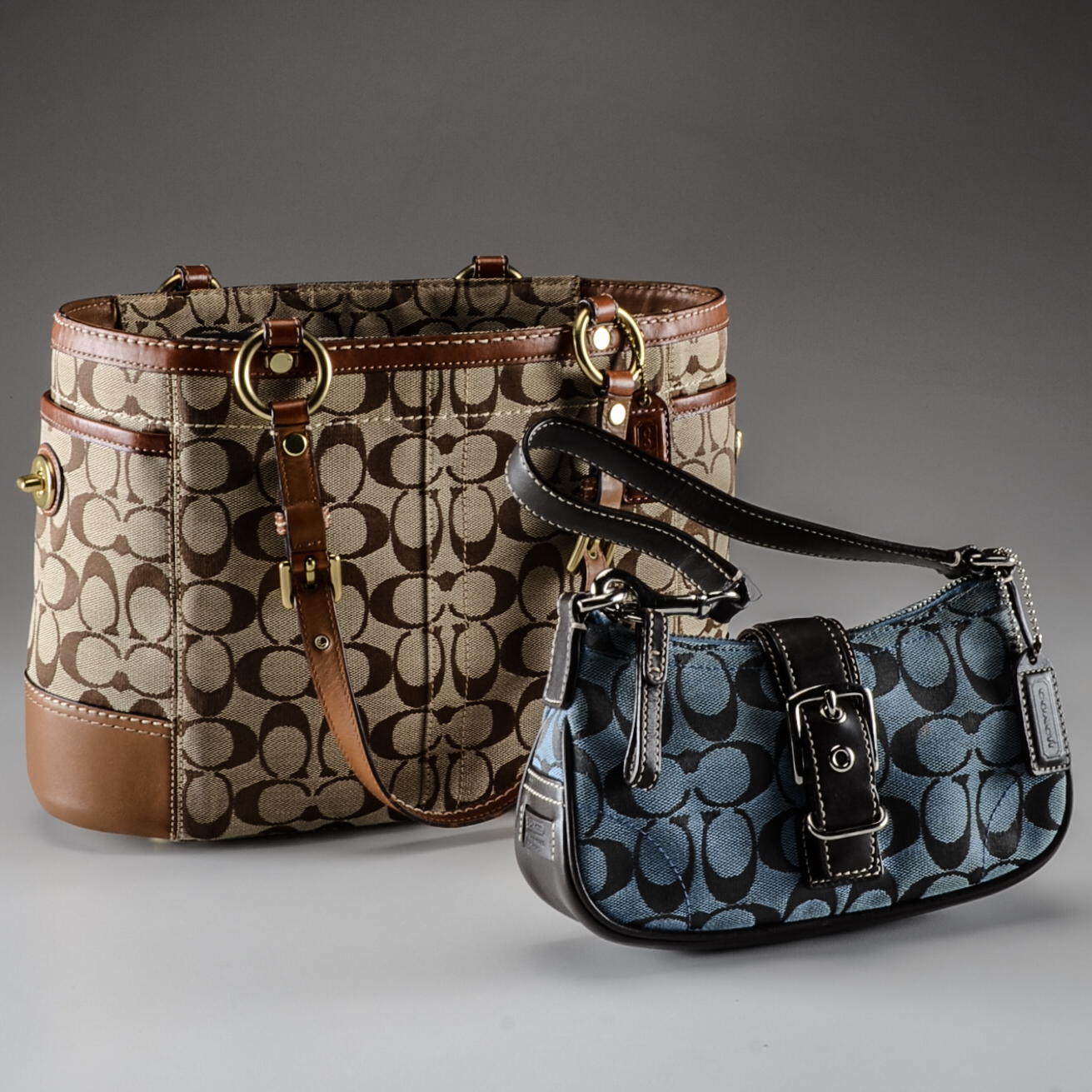 Two Signature Coach Monogram Handbags