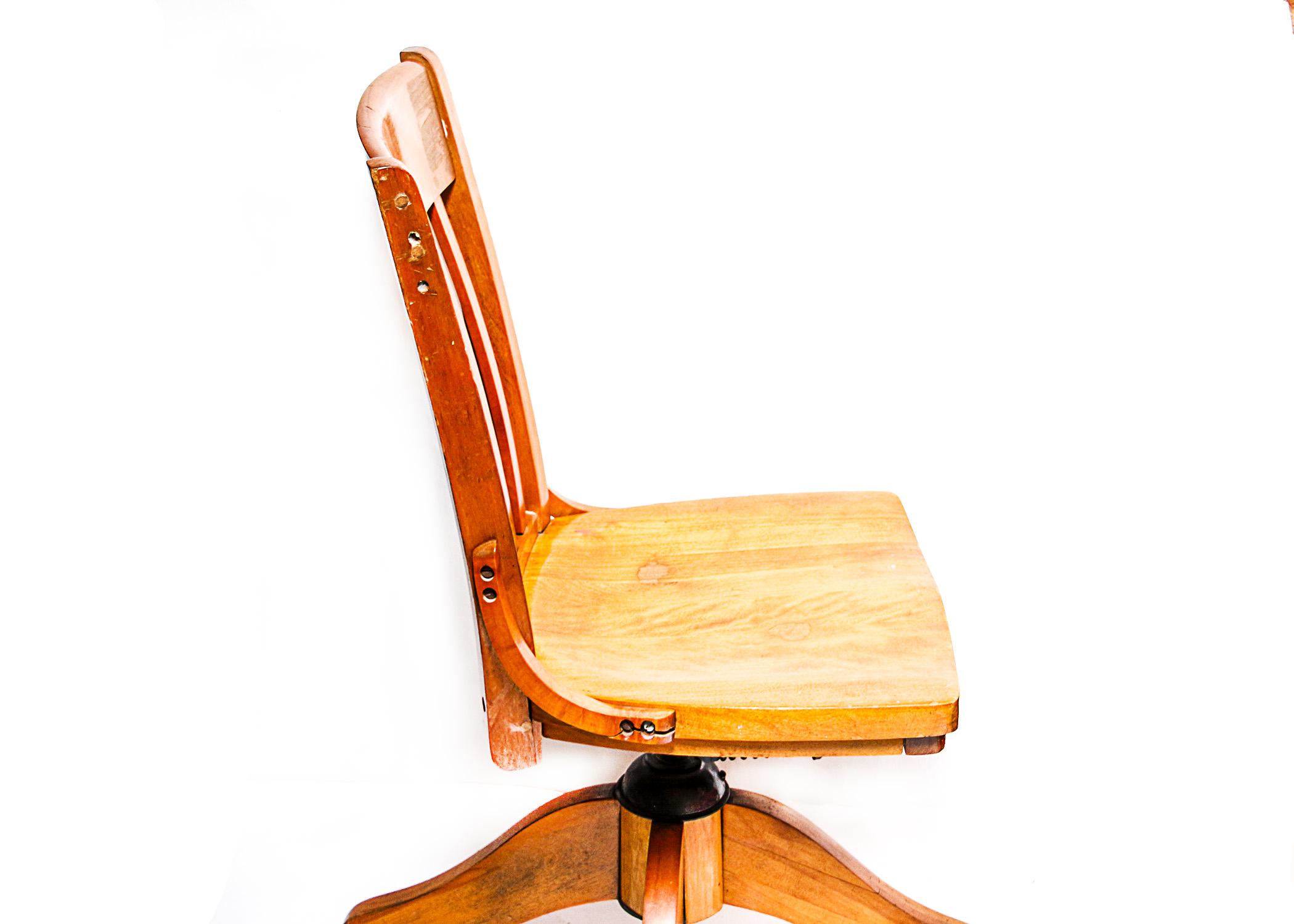 Vintage Wooden Rolling Desk Chair