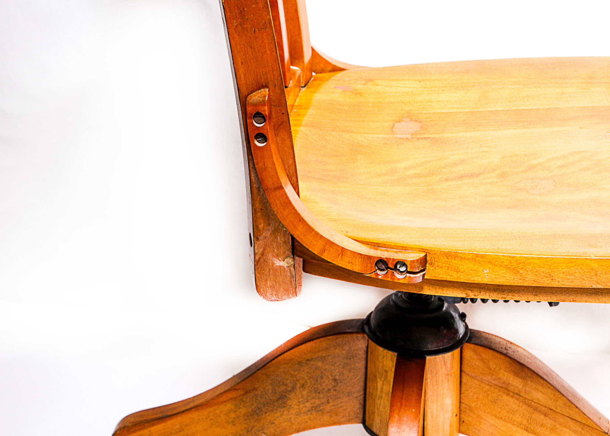 Vintage Wooden Rolling Desk Chair