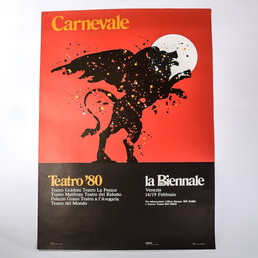 1980 Carnevale A Venezia La Biennale Poster