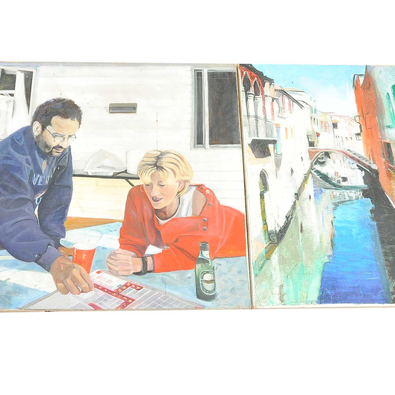 Pair of Acrylic on Canvas Paintings by Brooke Adams