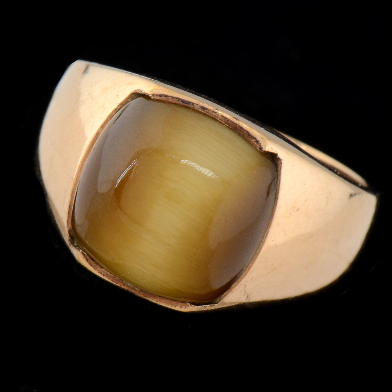 Men's Vintage 10K Yellow Gold Tiger Eye Ring