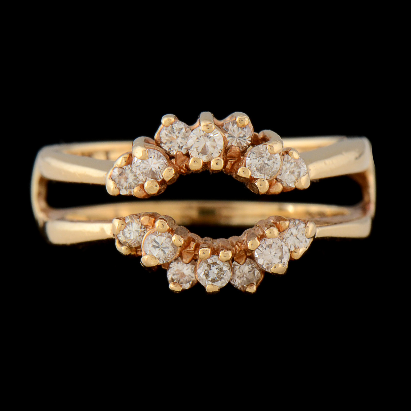 14K Yellow Gold Diamond Enhancer Ring