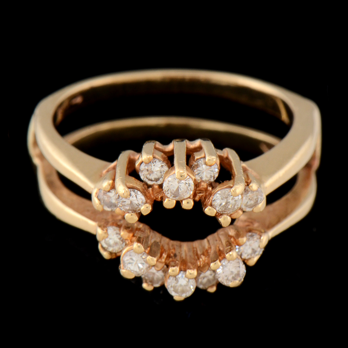 14K Yellow Gold Diamond Enhancer Ring