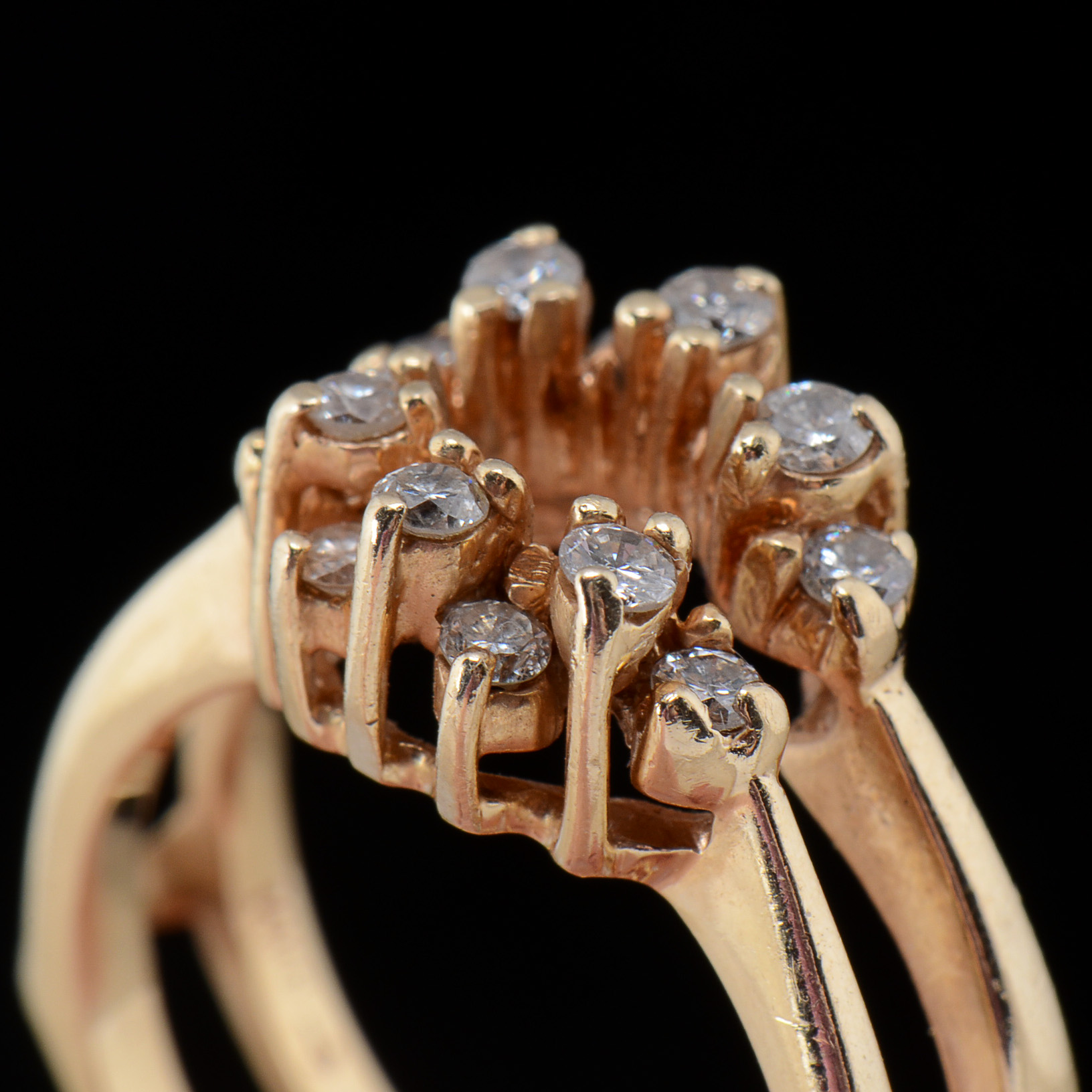 14K Yellow Gold Diamond Enhancer Ring