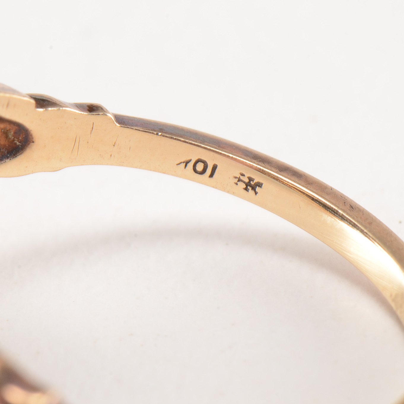 Vintage 10K Rose Gold Black Onyx and Diamond Ring