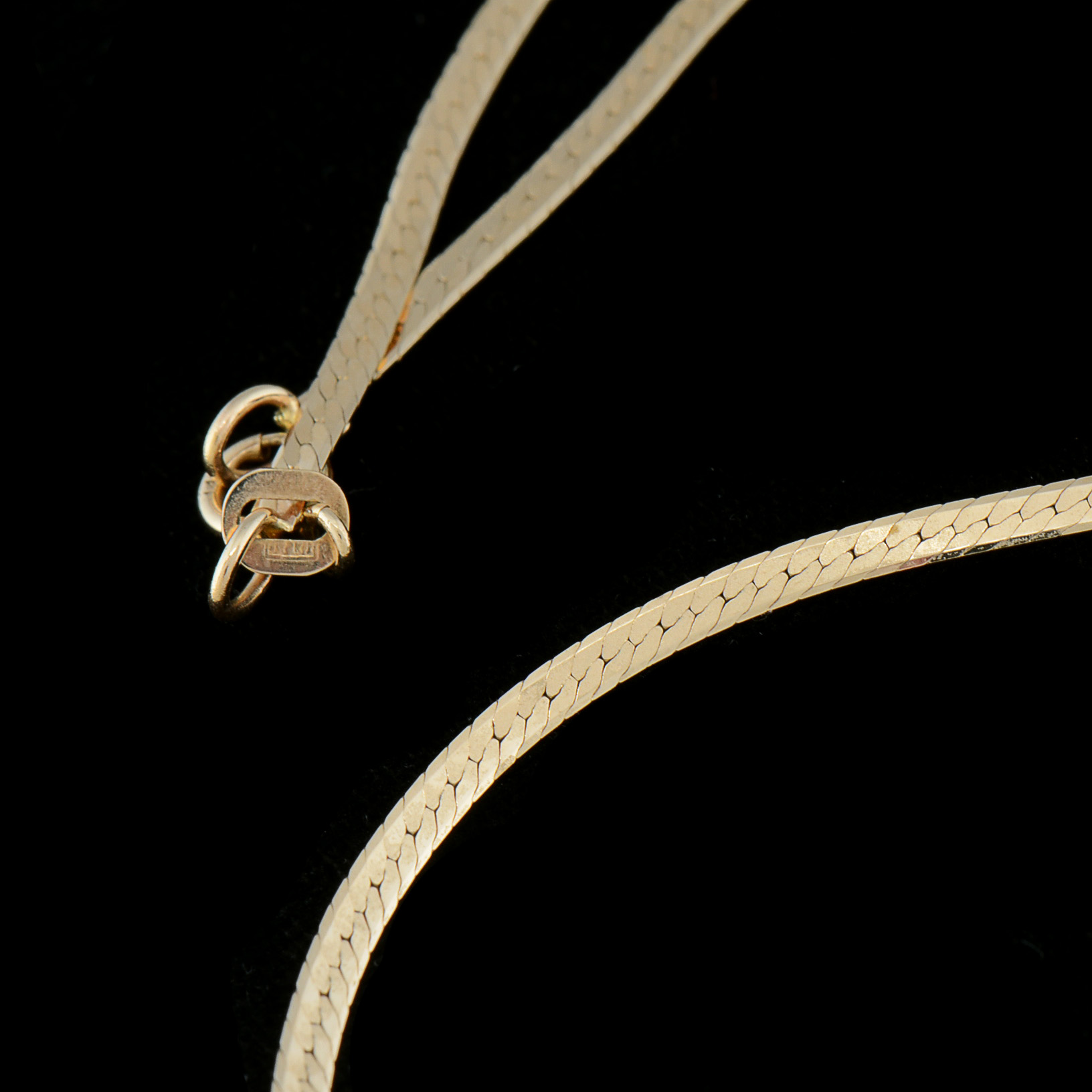 14K Yellow Gold Ruby and Diamond Herringbone Chain Necklace