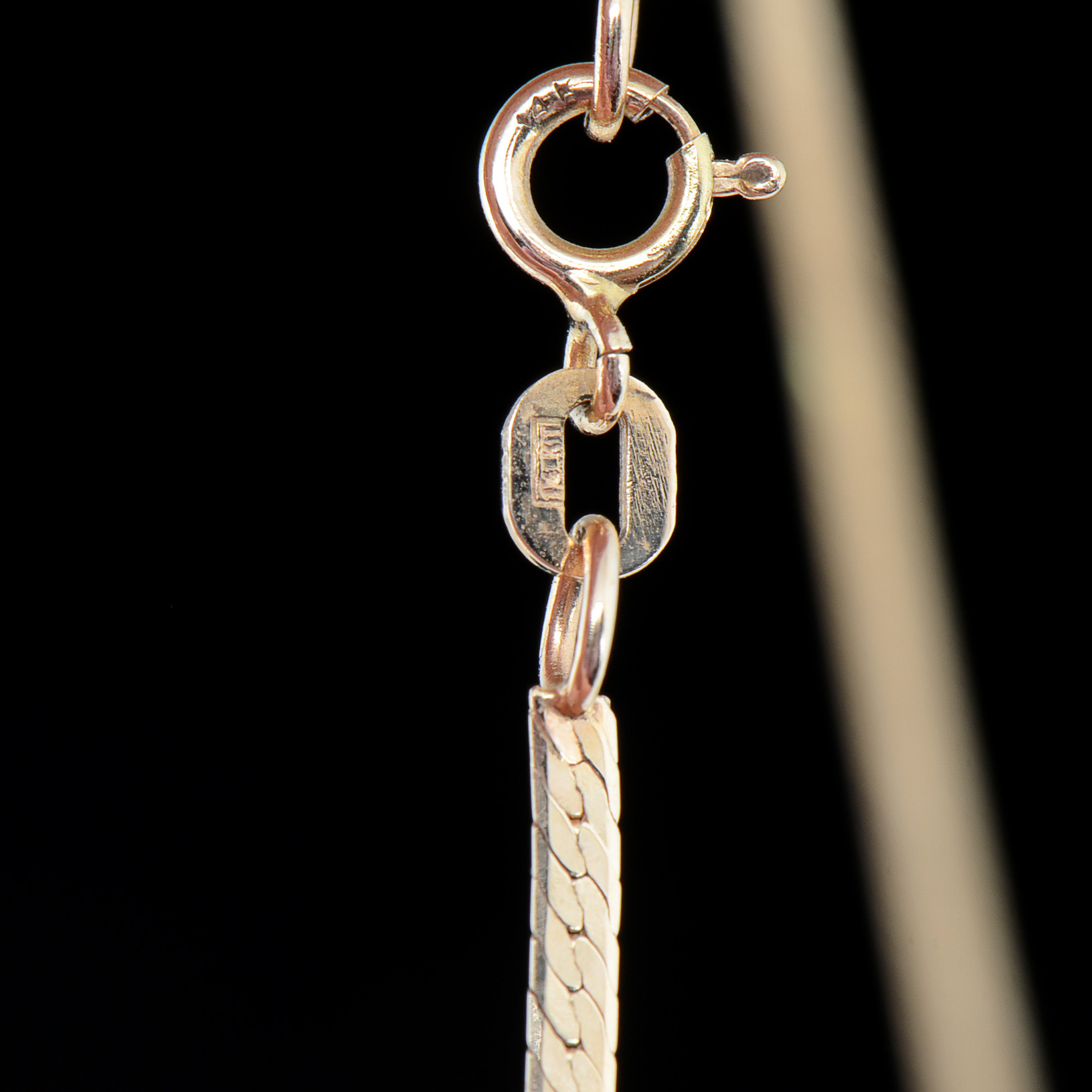 14K Yellow Gold Ruby and Diamond Herringbone Chain Necklace