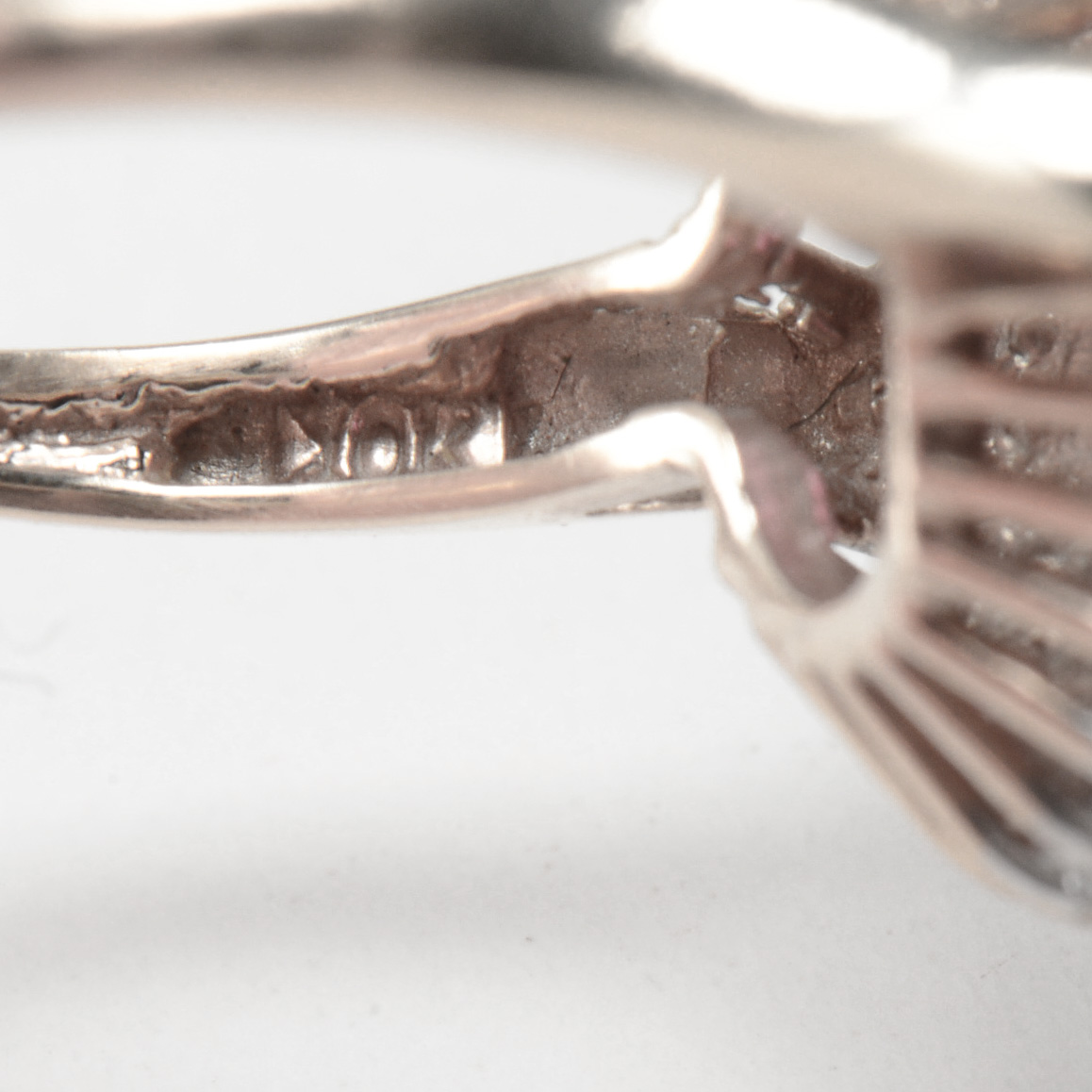 10K Yellow Gold Synthetic Ruby and Diamond Ring