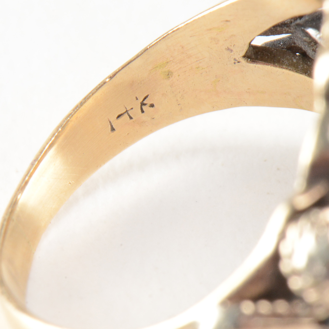 14K Yellow Gold Multi-Color Stone Empire Ring with Sterling Top