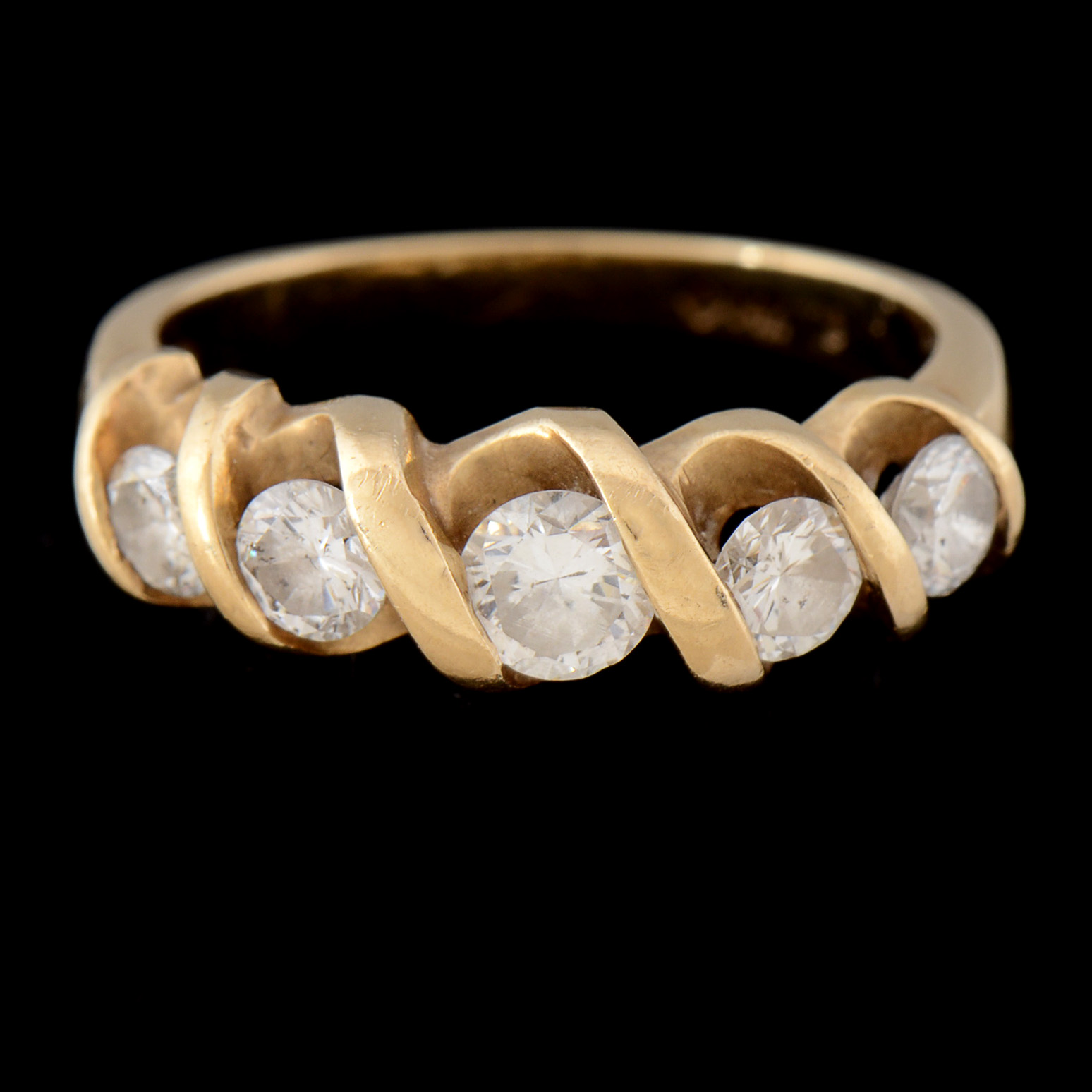 14K Yellow Gold Diamond Band