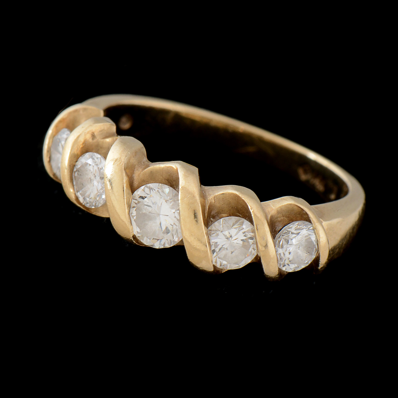 14K Yellow Gold Diamond Band
