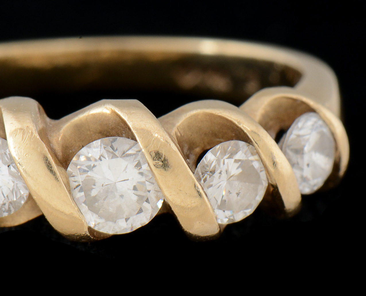 14K Yellow Gold Diamond Band