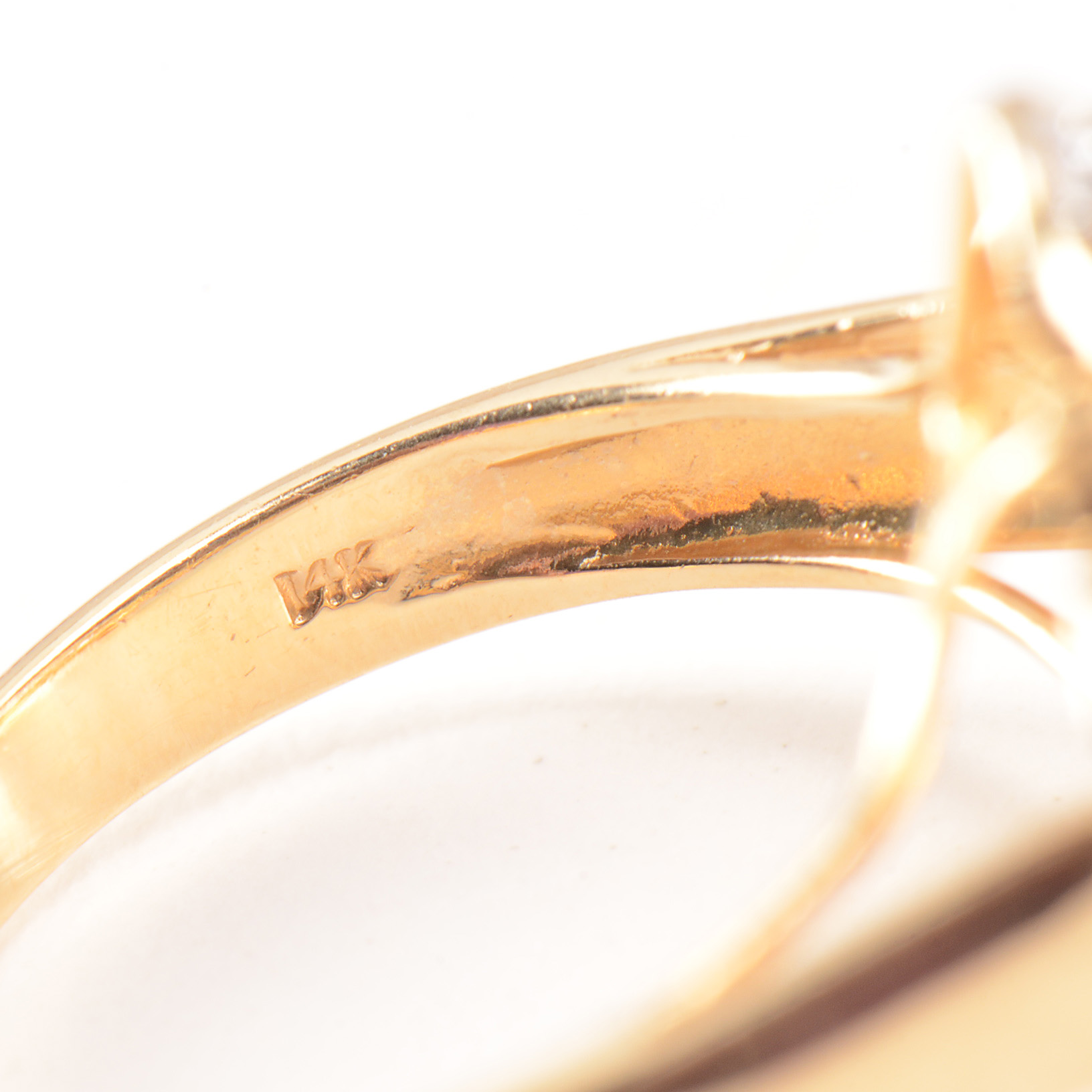 14K Yellow Gold Tanzanite and Diamond Openwork Floral Ring