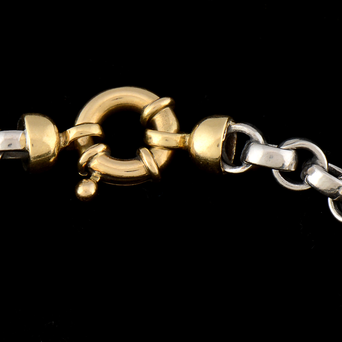 18K Yellow Gold and Platinum Two Tone Rolo Link Bracelet
