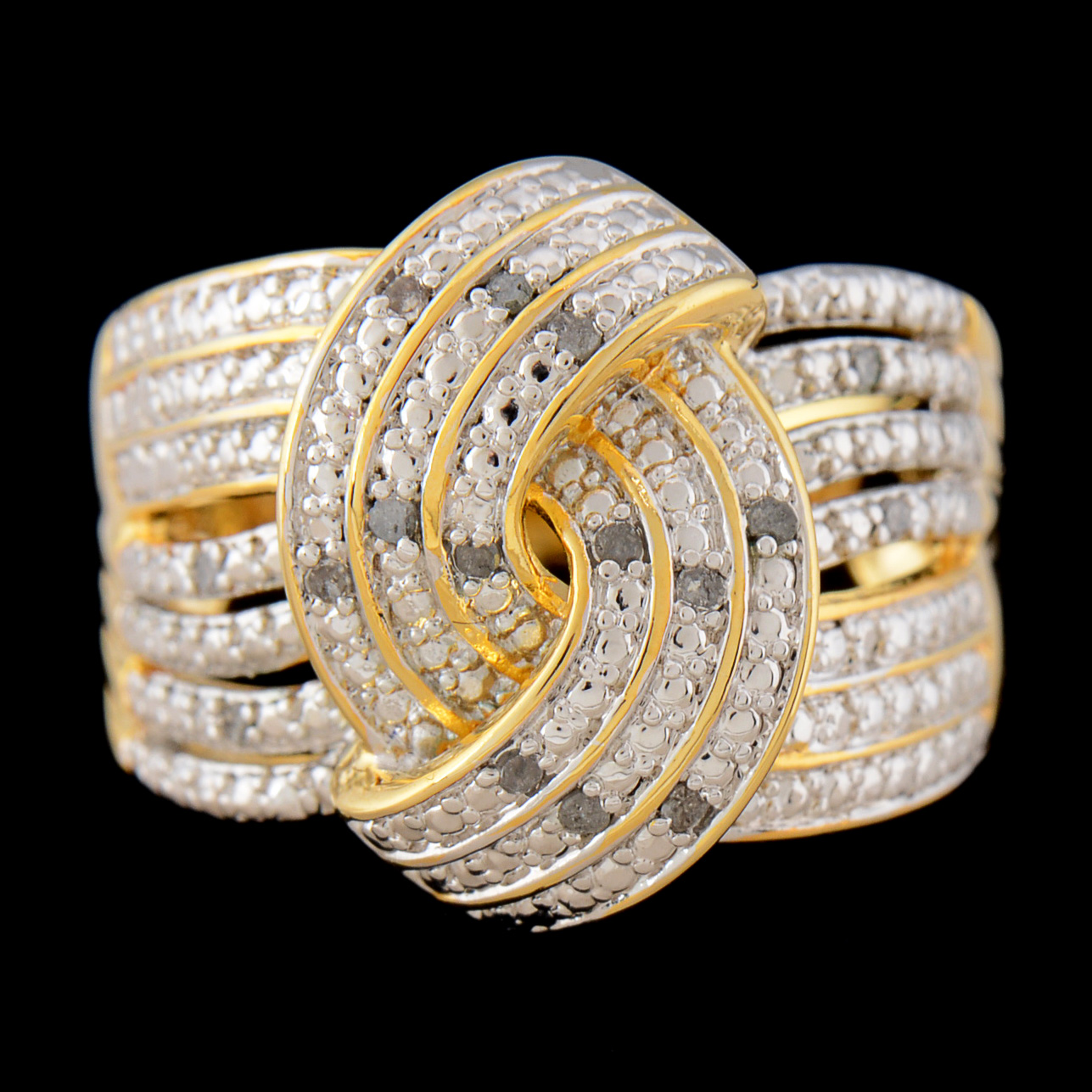 Electroplate Ring with Diamond Chip Accents