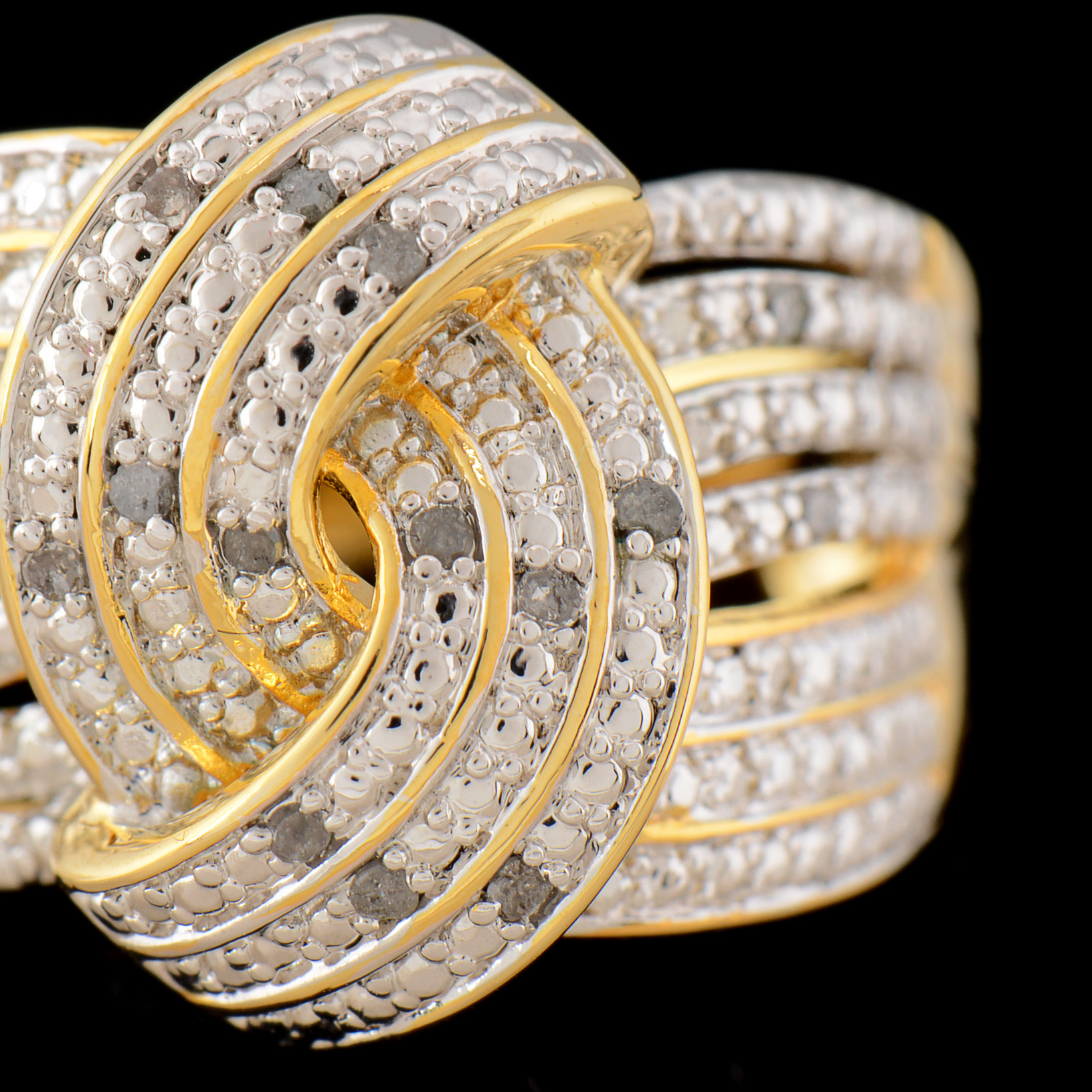 Electroplate Ring with Diamond Chip Accents