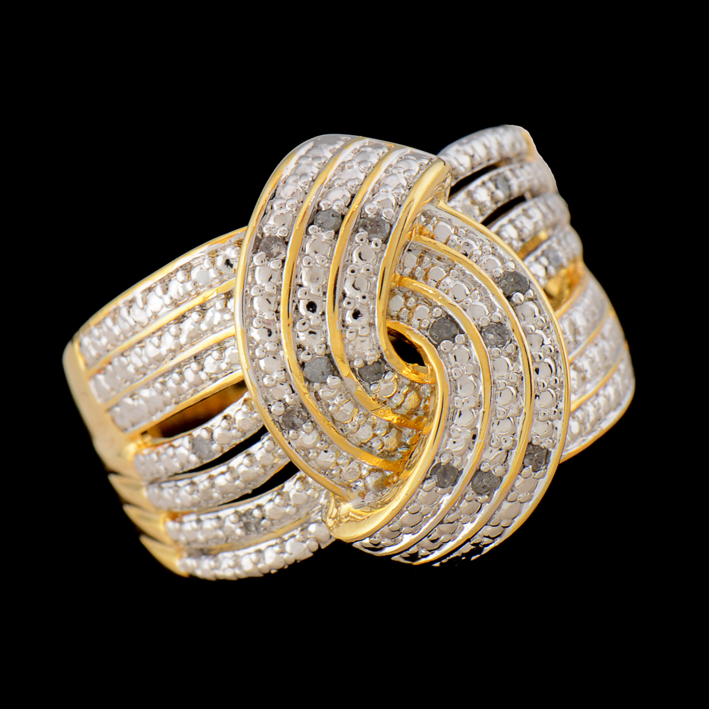 Electroplate Ring with Diamond Chip Accents