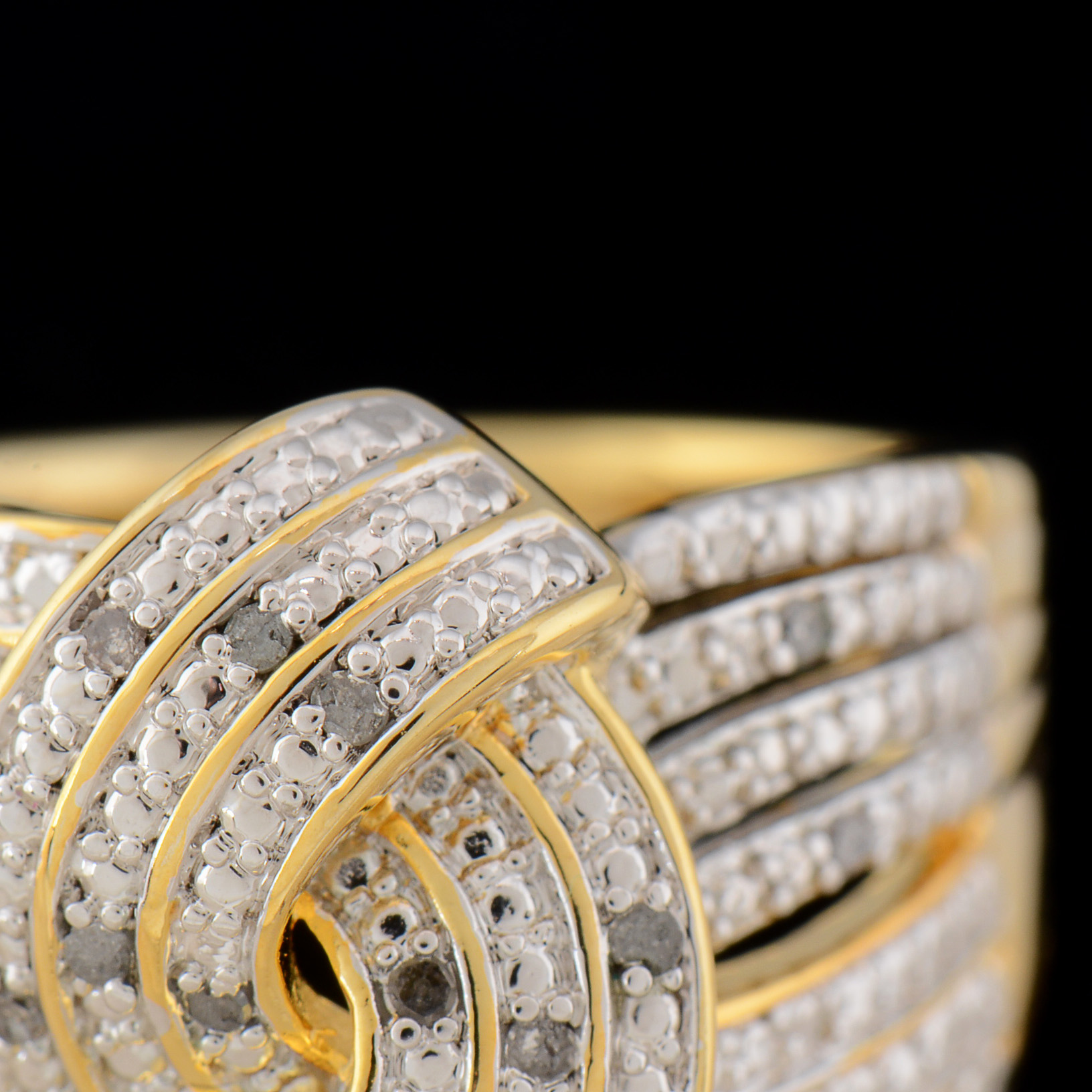 Electroplate Ring with Diamond Chip Accents