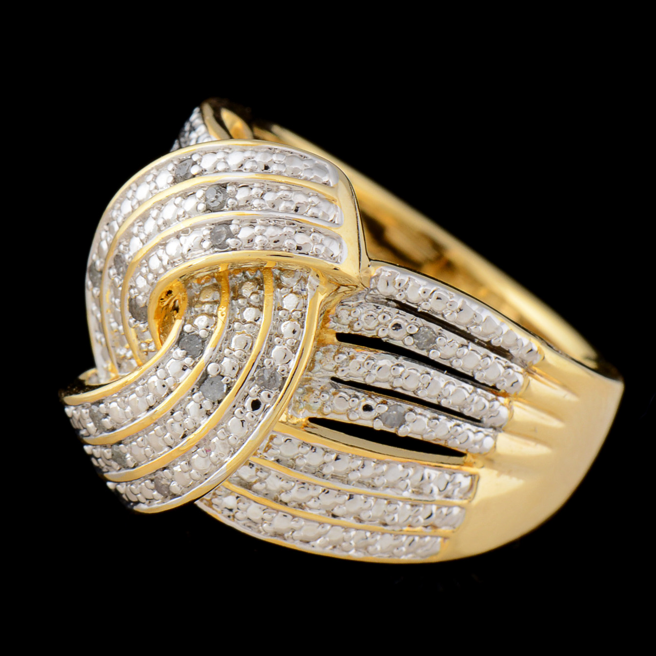 Electroplate Ring with Diamond Chip Accents
