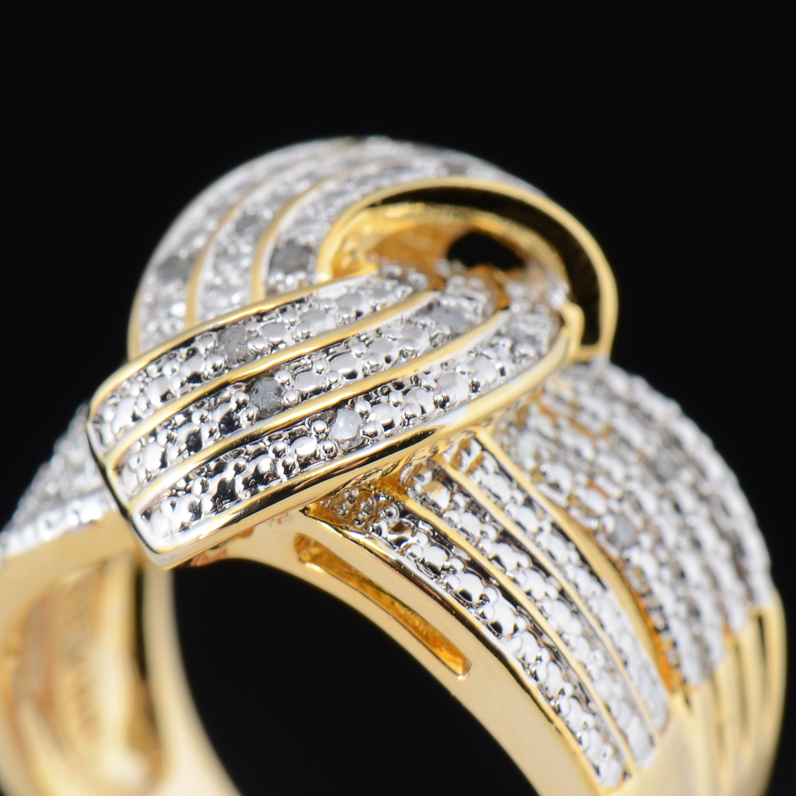 Electroplate Ring with Diamond Chip Accents