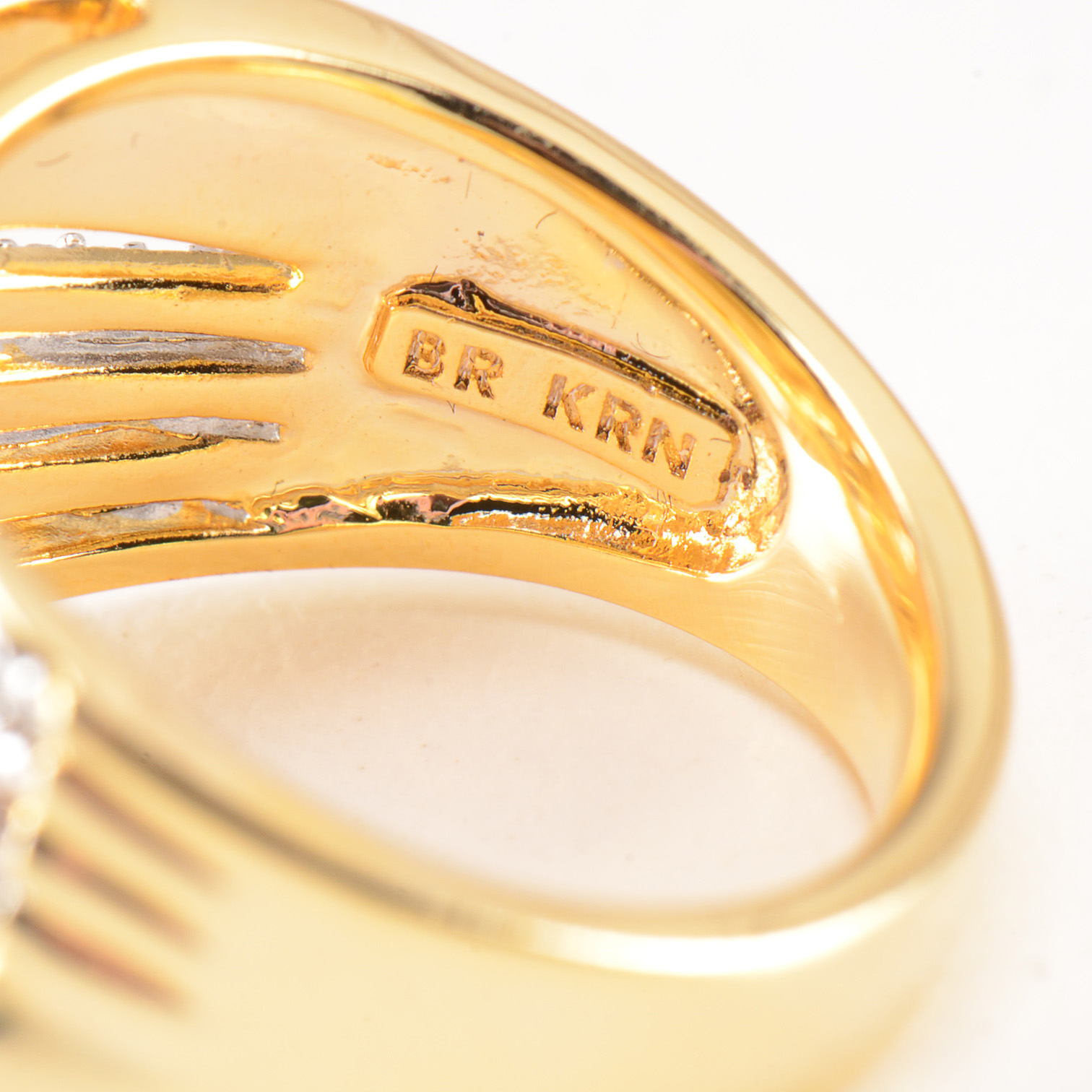 Electroplate Ring with Diamond Chip Accents