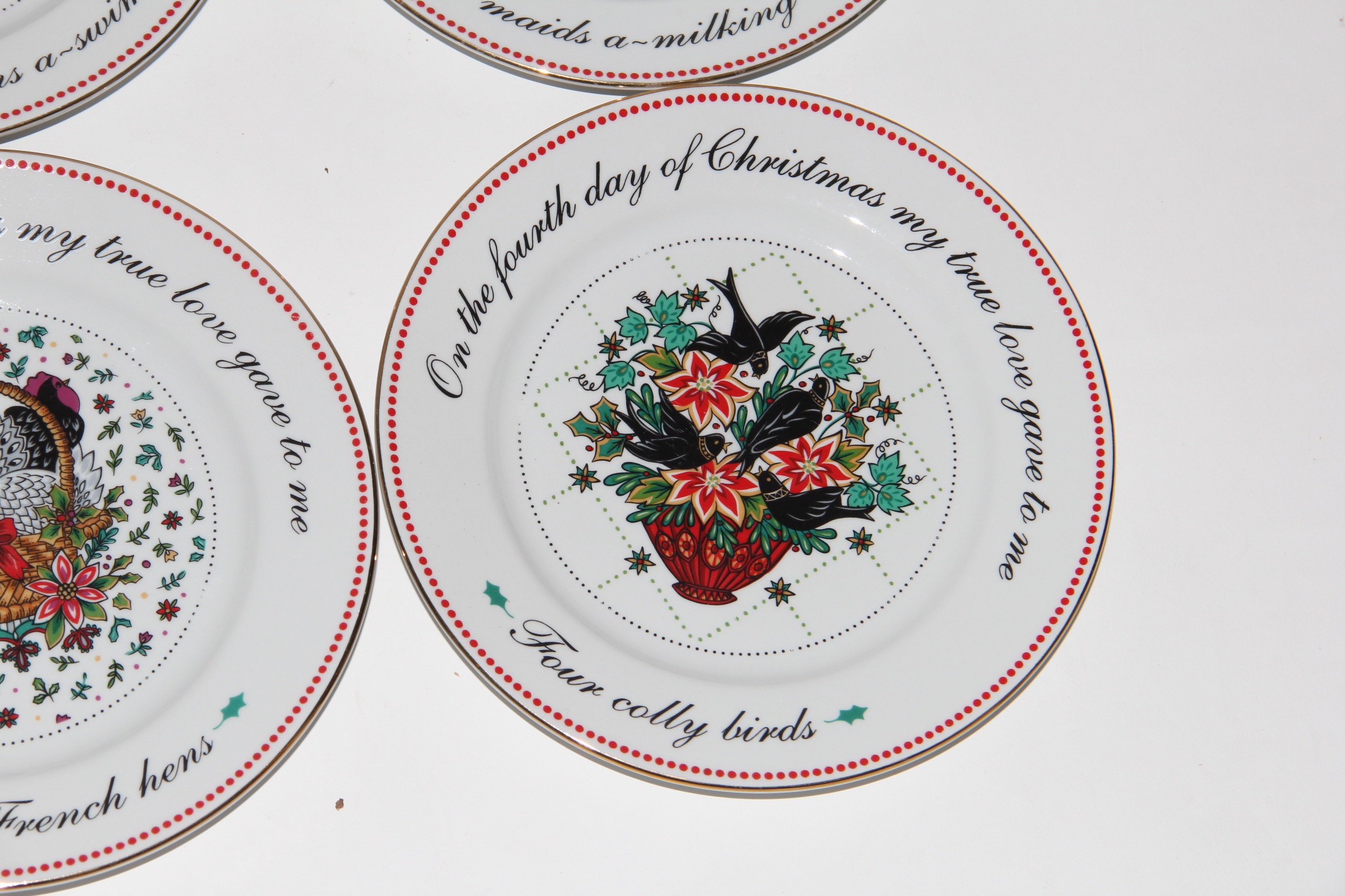 Set of "Twelve Days of Christmas" Decorative Plates