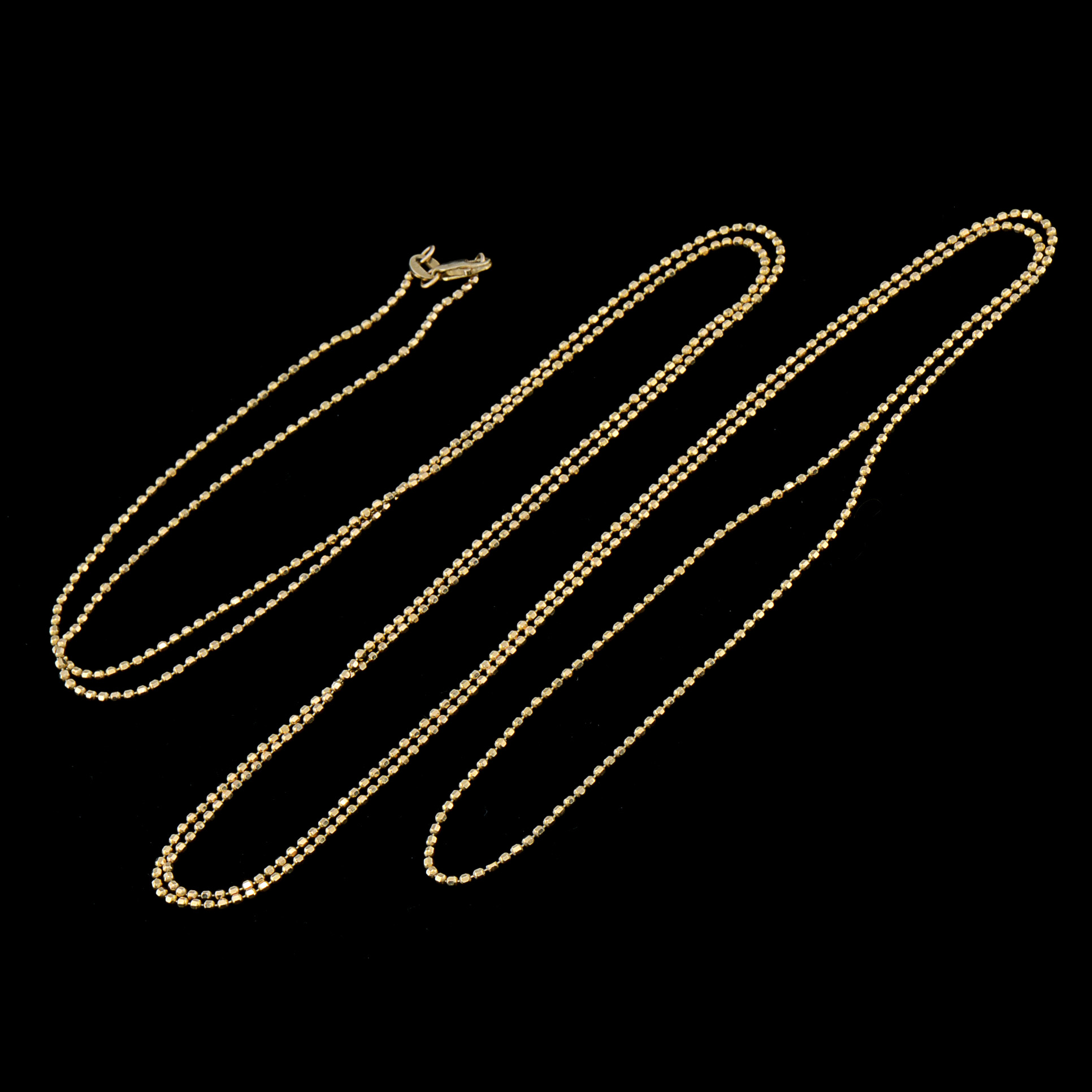 Milor 14K Yellow Gold Ball Chain 50" Necklace