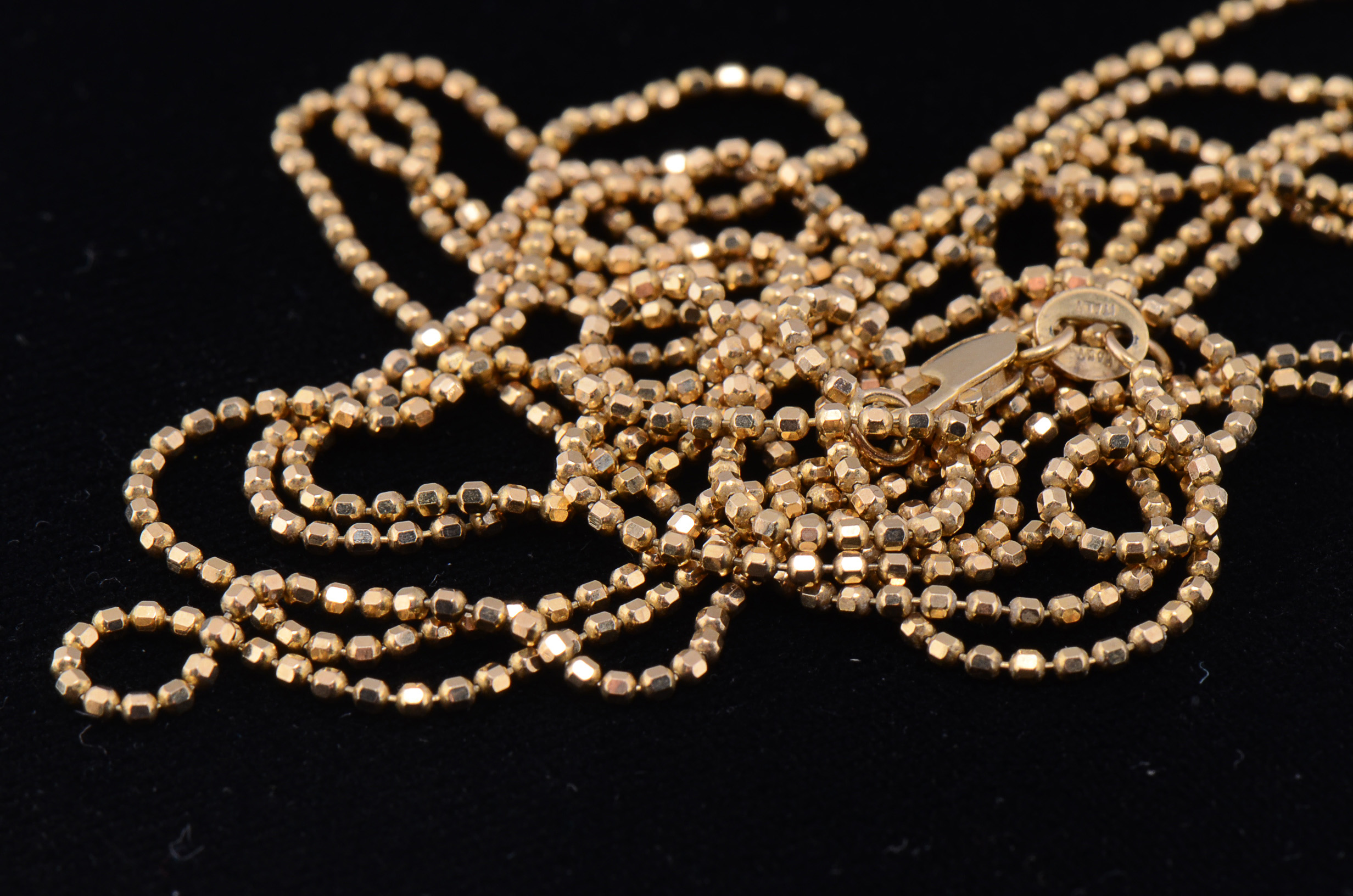 Milor 14K Yellow Gold Ball Chain 50" Necklace