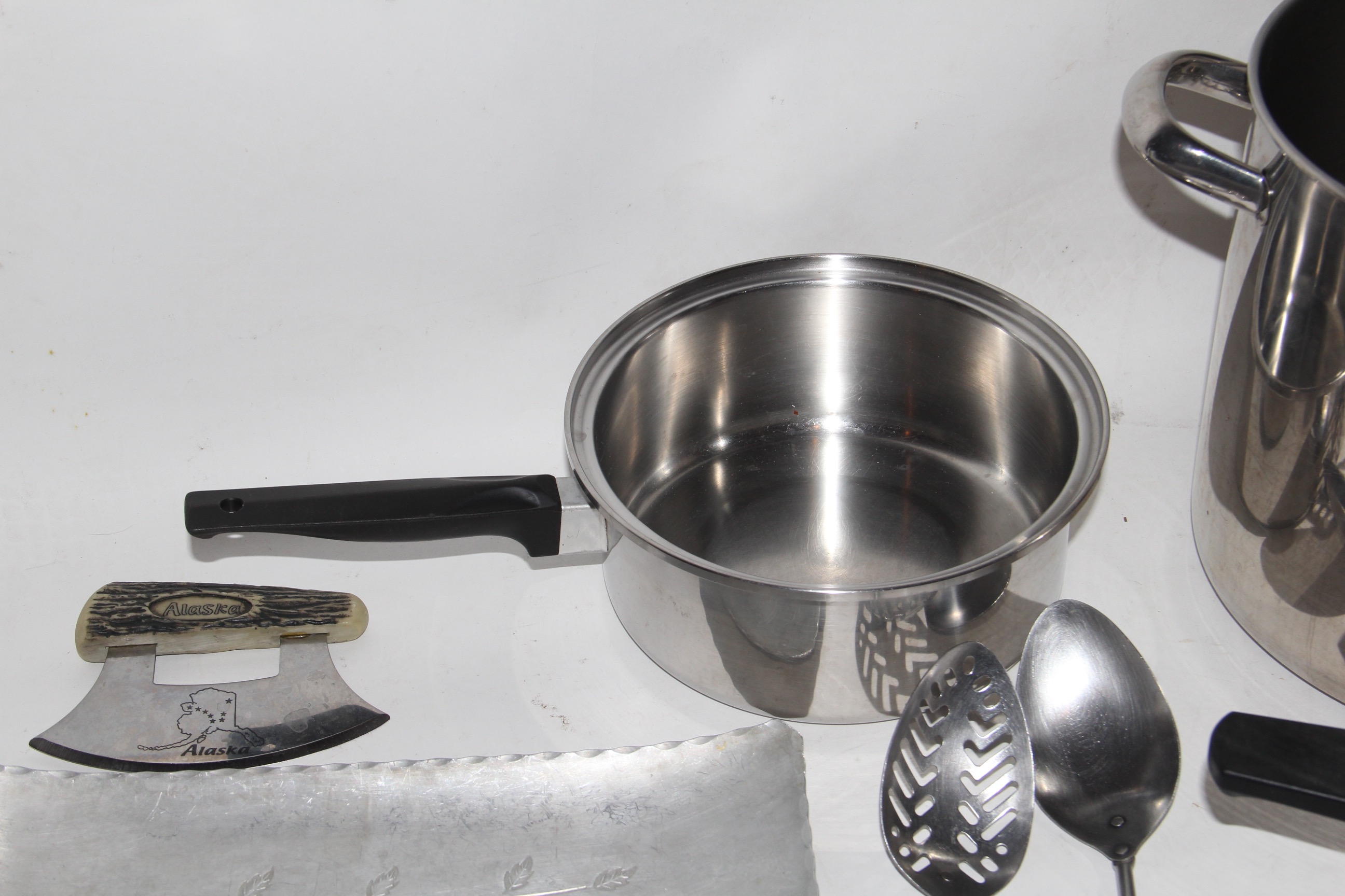 Collection of Kitchen Cookware and Food Preparation Items