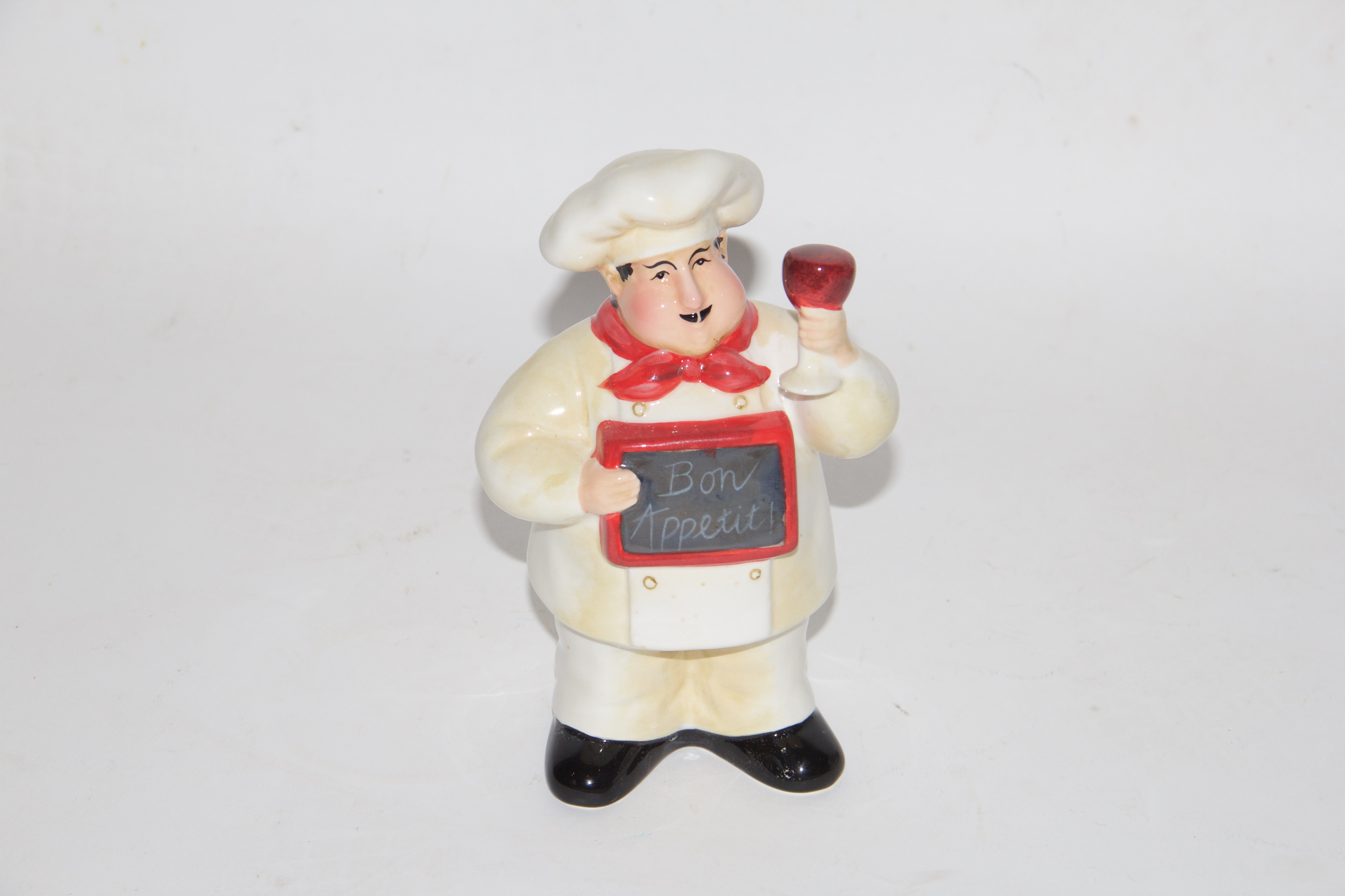Set of Chef Themed Ceramic Pasta Bowls and Shaker