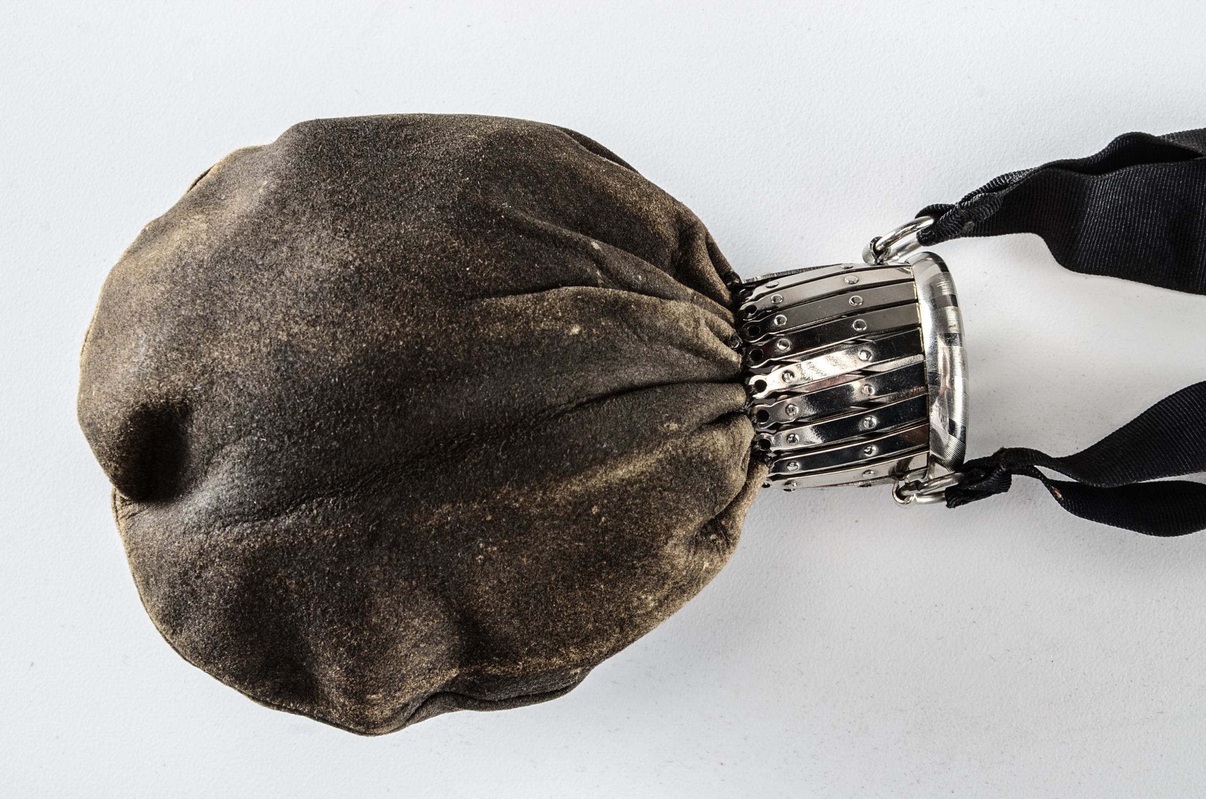 Early 20th Century Suede Pouch Purse