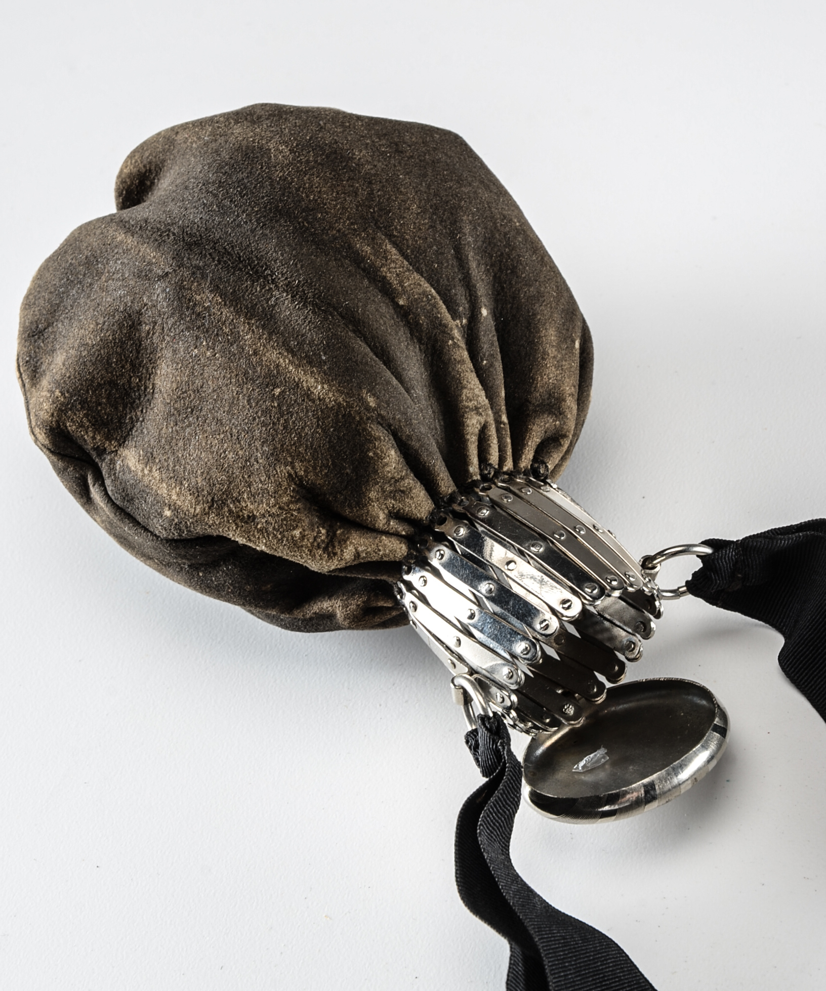 Early 20th Century Suede Pouch Purse