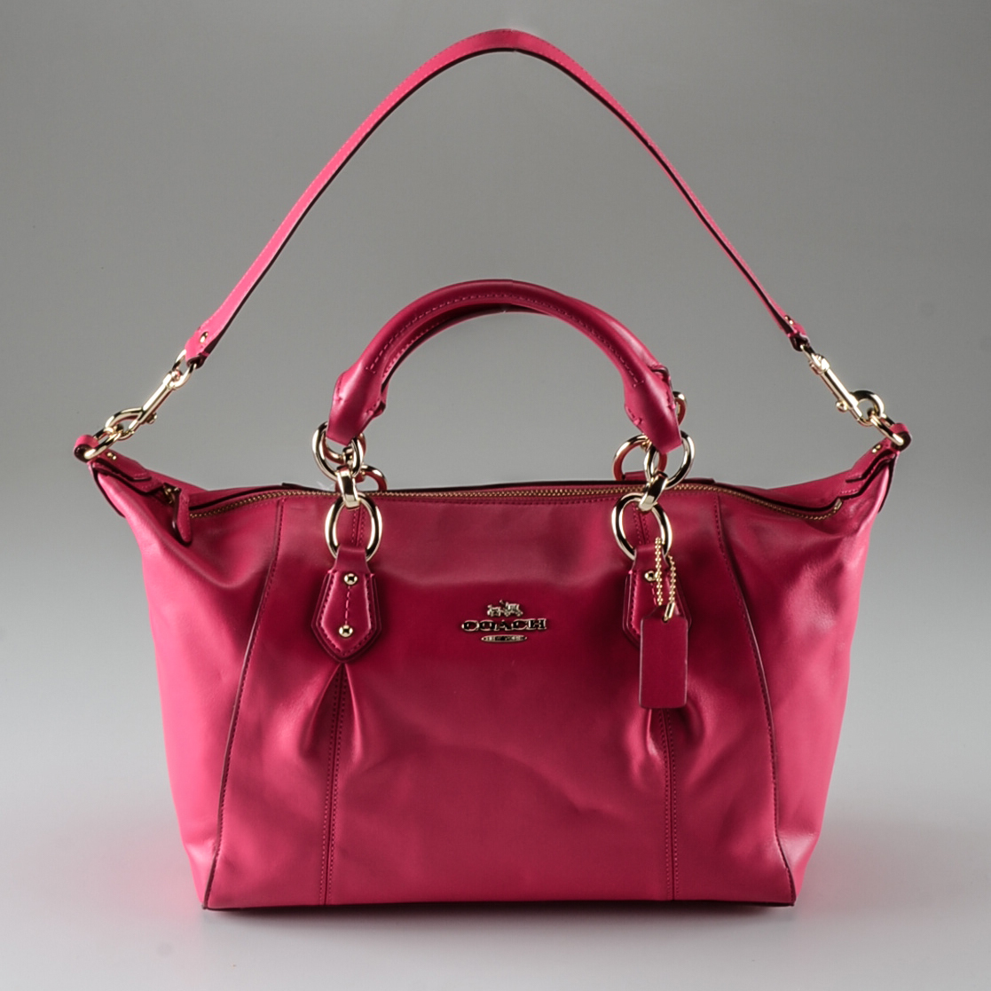 Coach Pink Leather Colette Shoulder Satchel, New With Tag