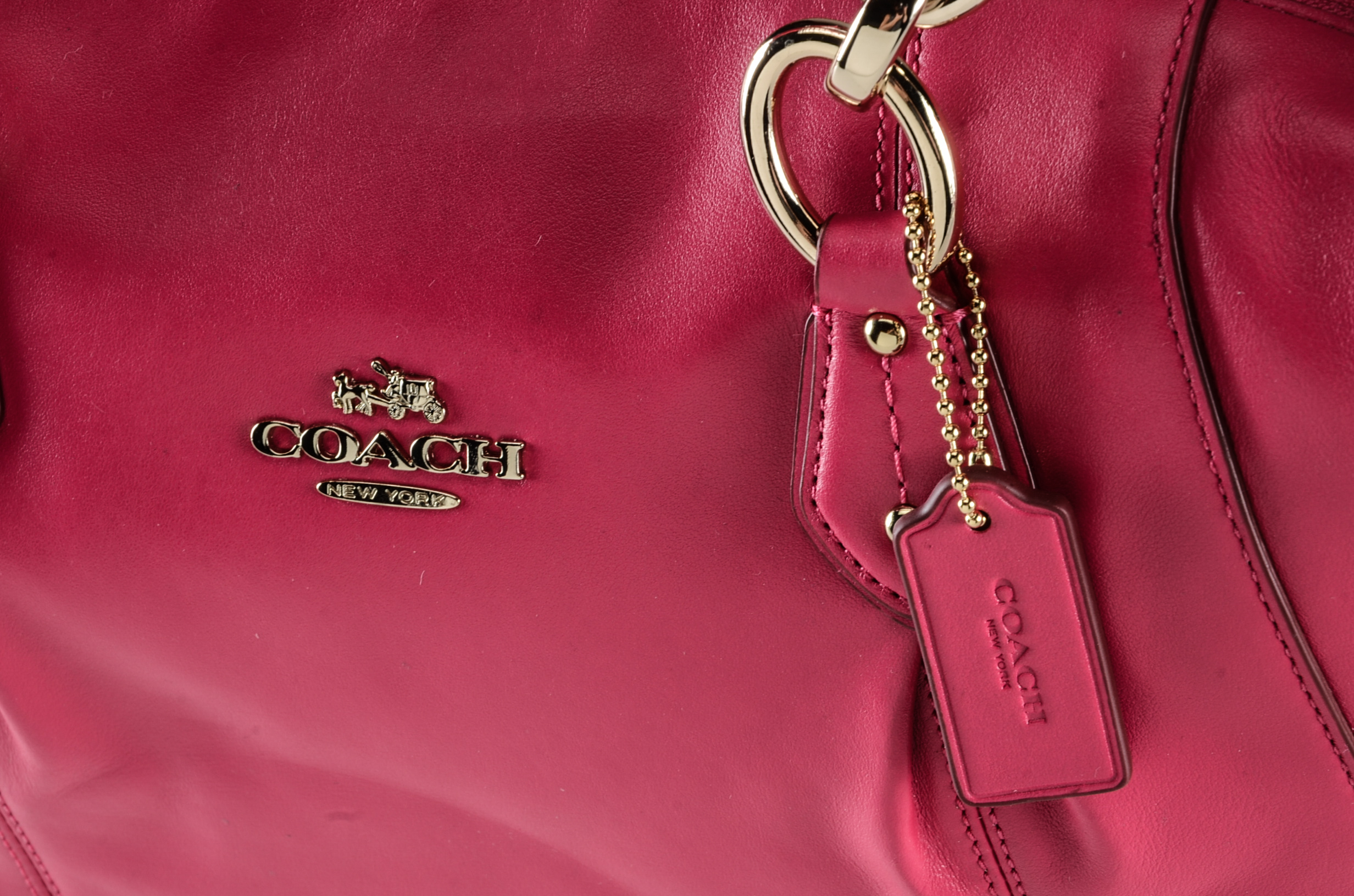 Coach Pink Leather Colette Shoulder Satchel, New With Tag