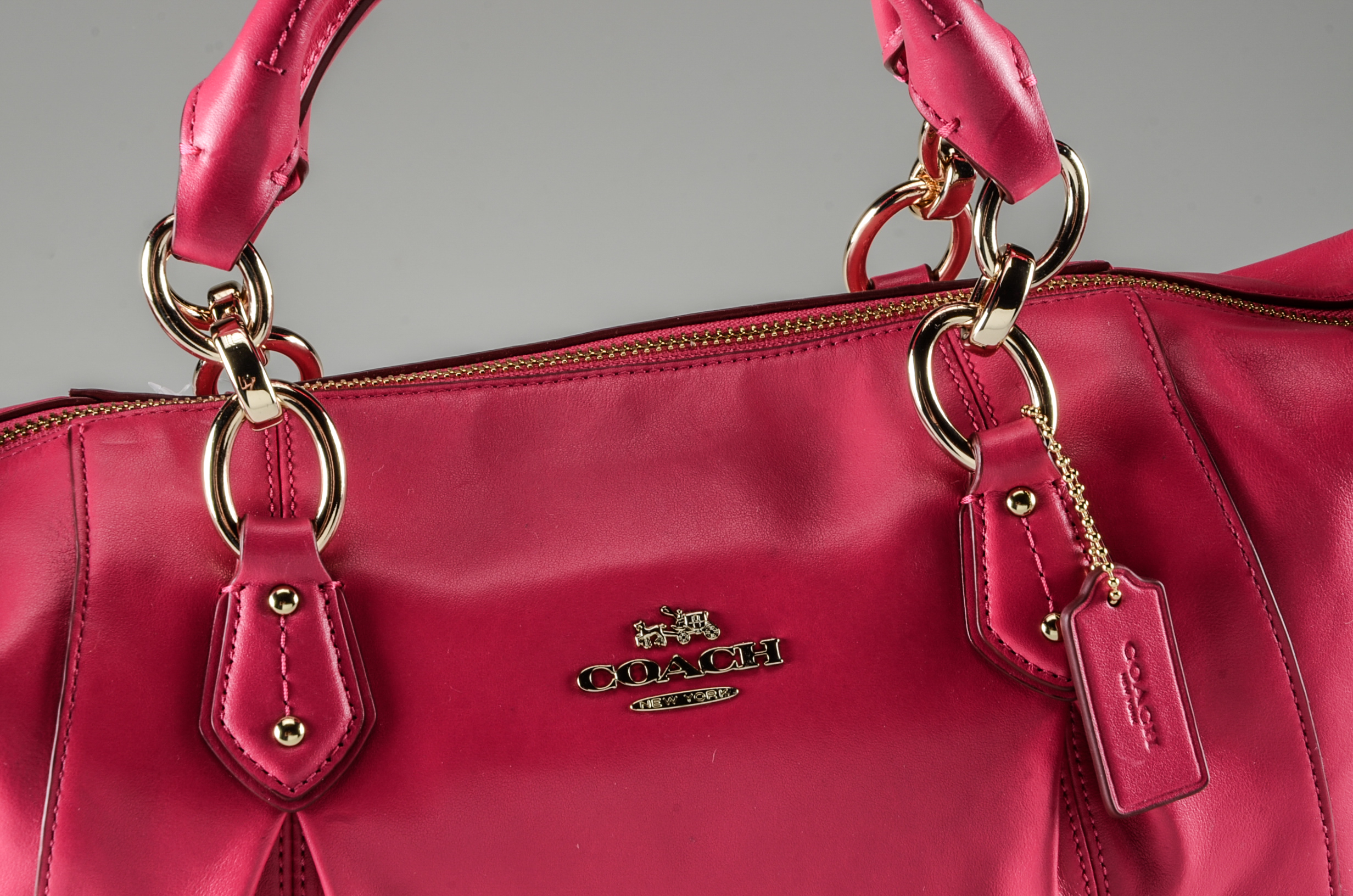 Coach Pink Leather Colette Shoulder Satchel, New With Tag