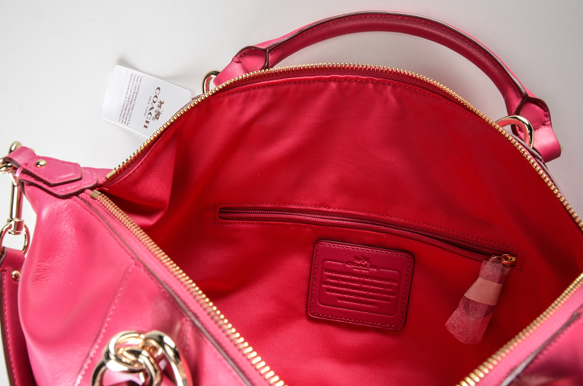 Coach Pink Leather Colette Shoulder Satchel, New With Tag