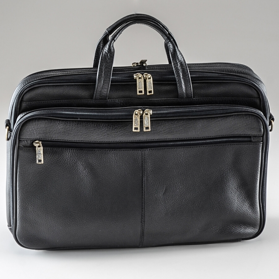 Black Leather Laptop Bag